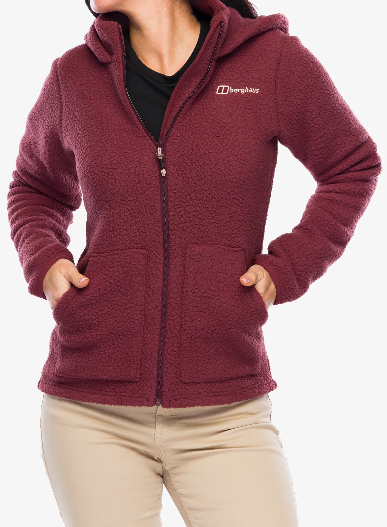 Ženska jakna od flisa Berghaus Darria FZ Hooded Jacket - garnet