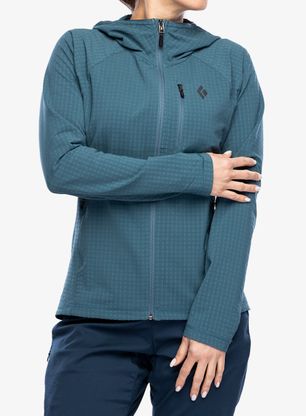 Dukserica s kapuljačom ženska Black Diamond Coefficient Storm FZ Hoody - creek blue