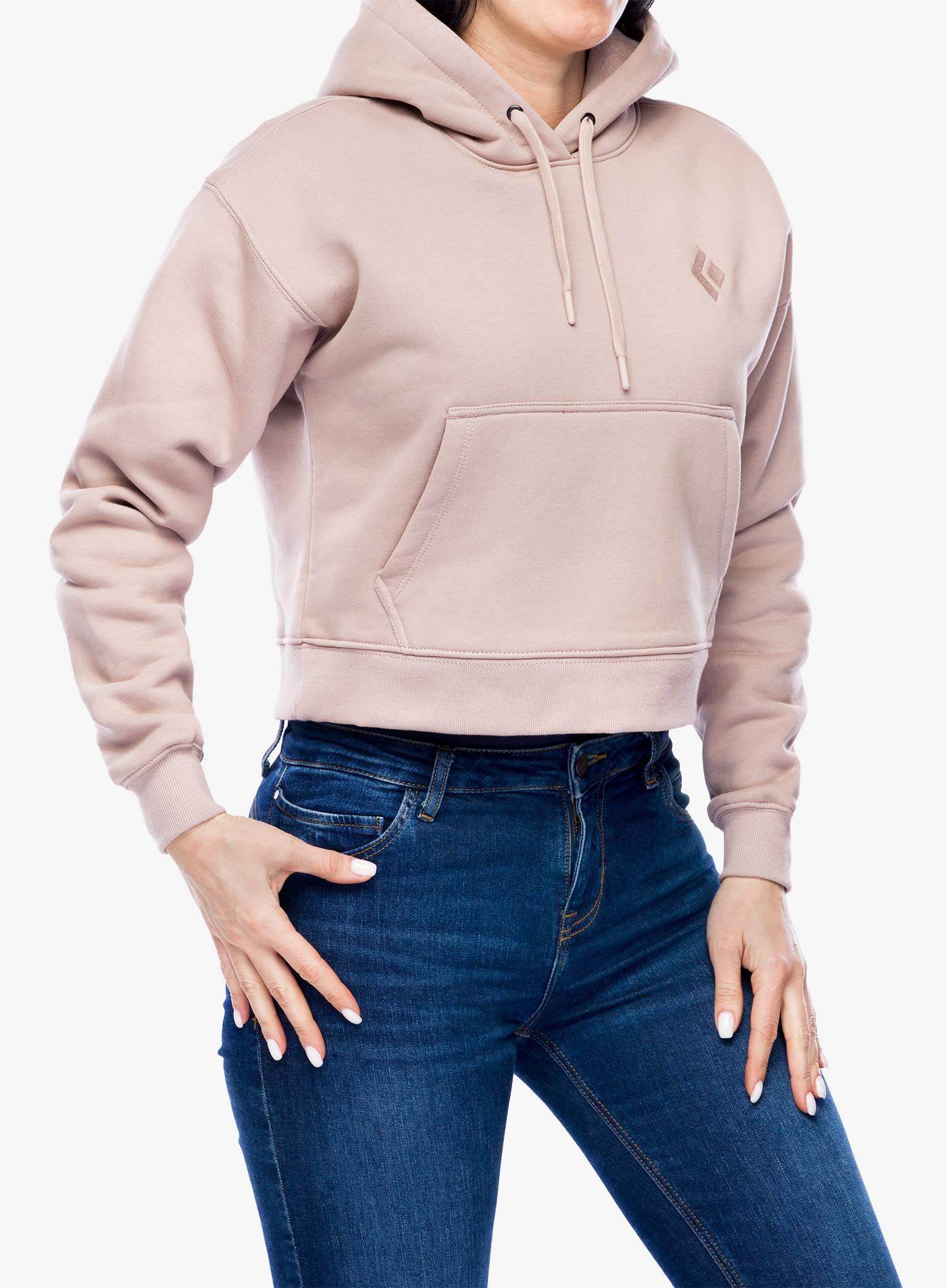 Dukserica s kapuljačom ženska Black Diamond Crop Pullover Hoody - pale mauve