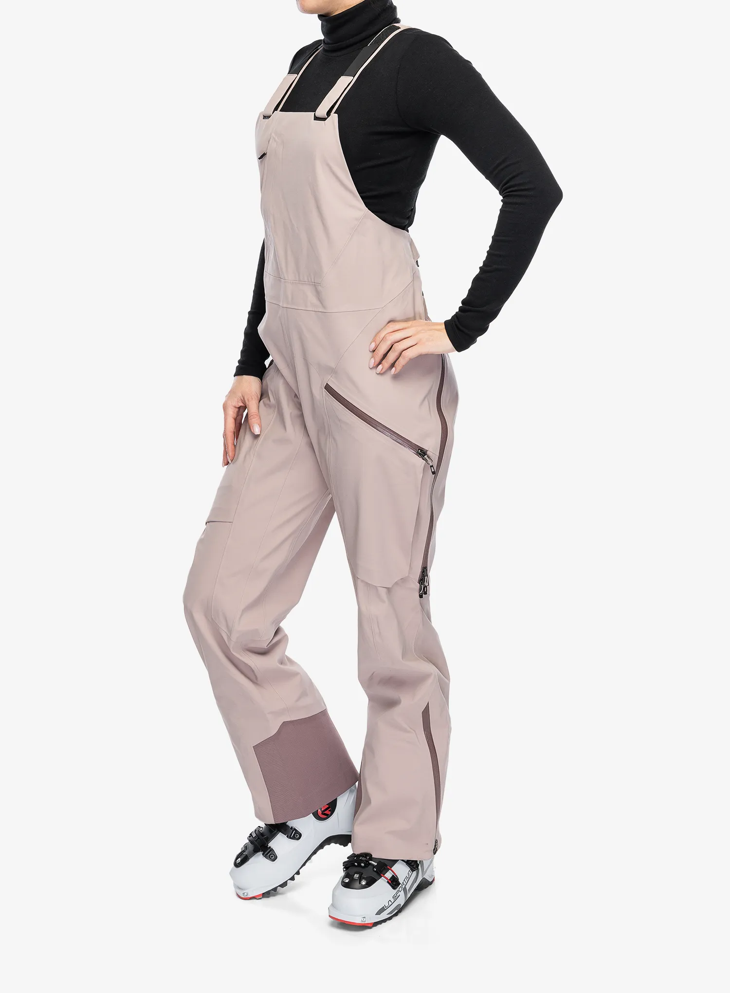 Ženske skijaške hlače Black Diamond Factor Bibs - pale mauve