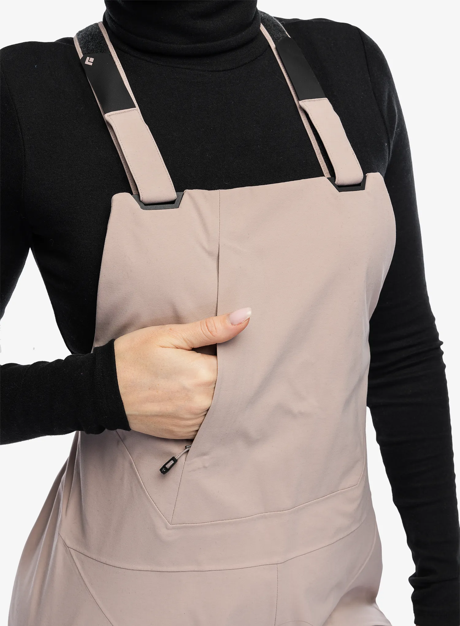 Ženske skijaške hlače Black Diamond Factor Bibs - pale mauve