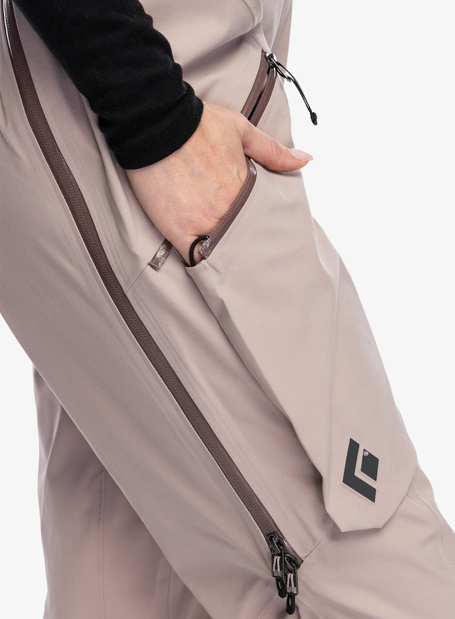 Ženske skijaške hlače Black Diamond Factor Bibs - pale mauve