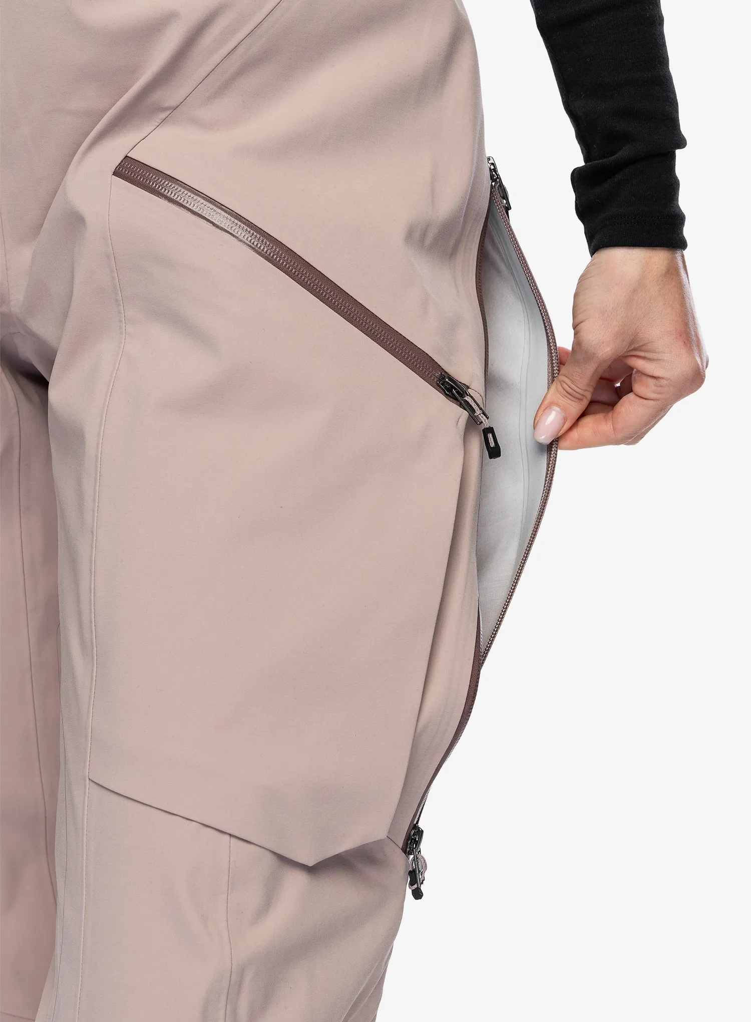 Ženske skijaške hlače Black Diamond Factor Bibs - pale mauve
