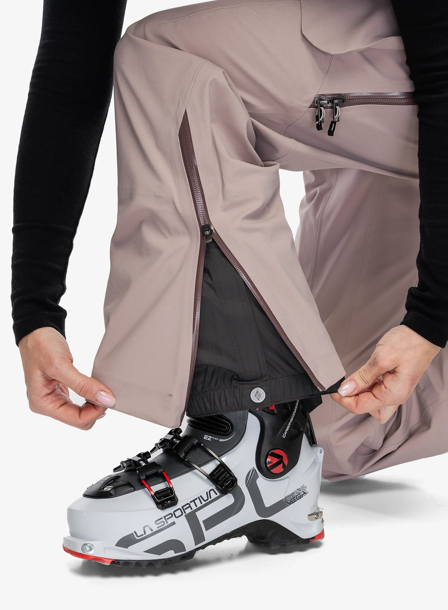 Ženske skijaške hlače Black Diamond Factor Bibs - pale mauve