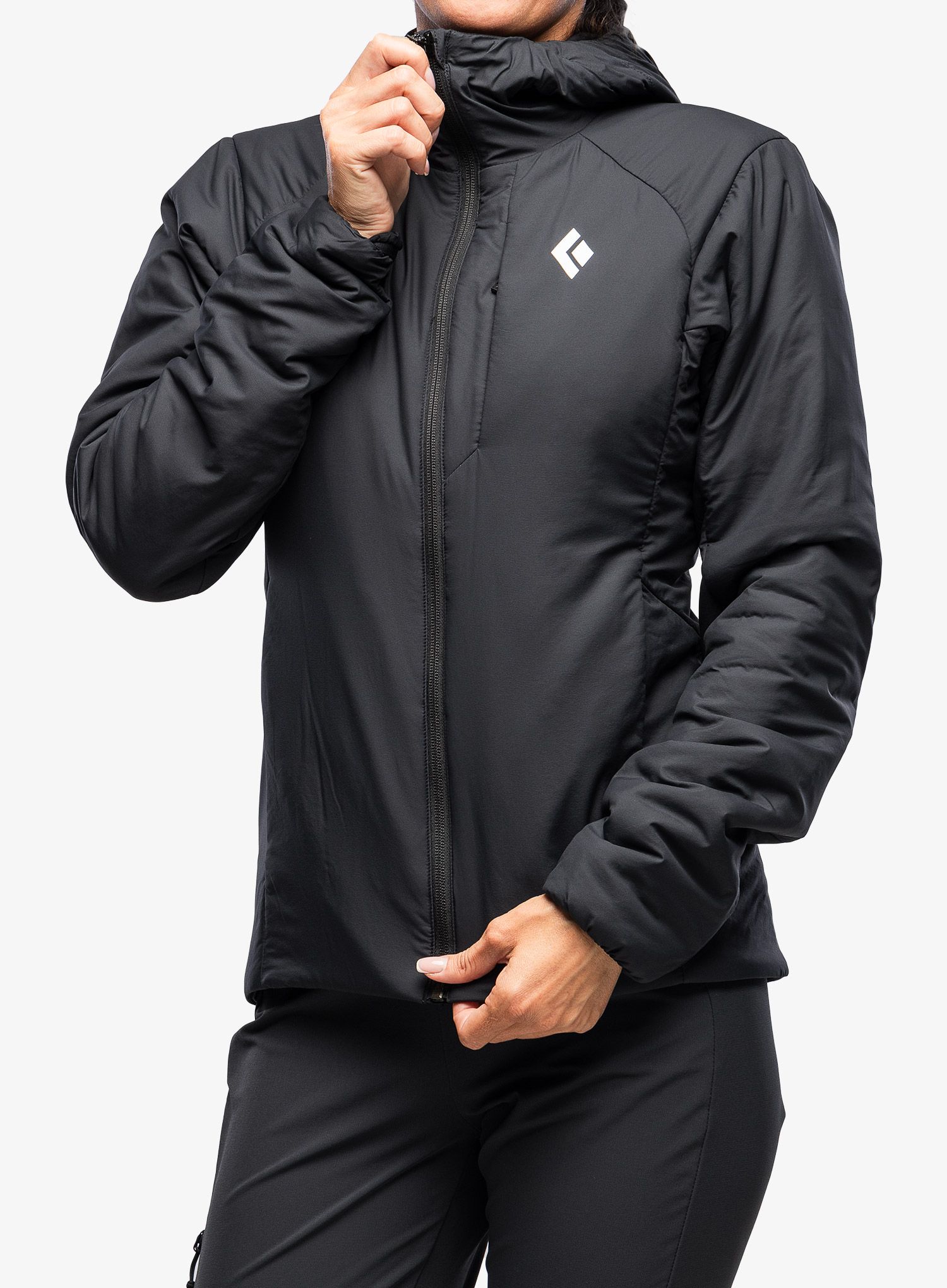 Jakna s postavom ženska Black Diamond First Light Stretch Hoody - black/black