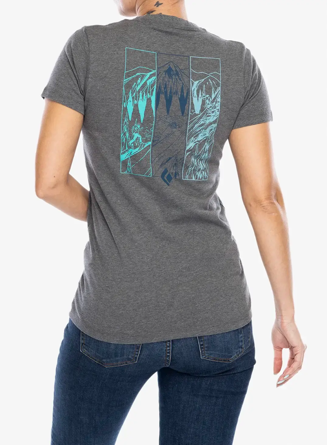 Ženska majica s tiskom Black Diamond Multi Sport Tee S/S - charcoal heather