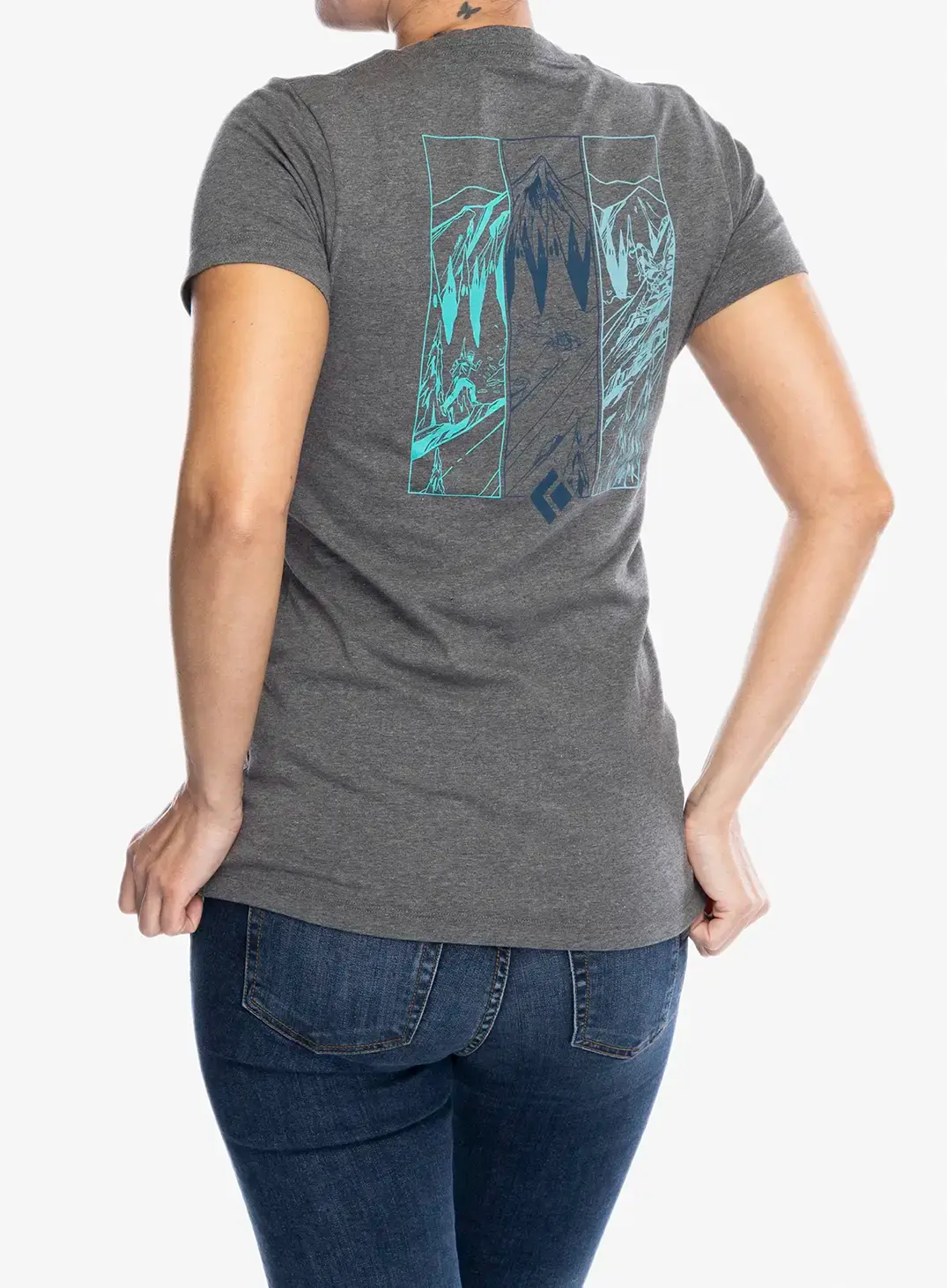 Ženska majica s tiskom Black Diamond Multi Sport Tee S/S - charcoal heather