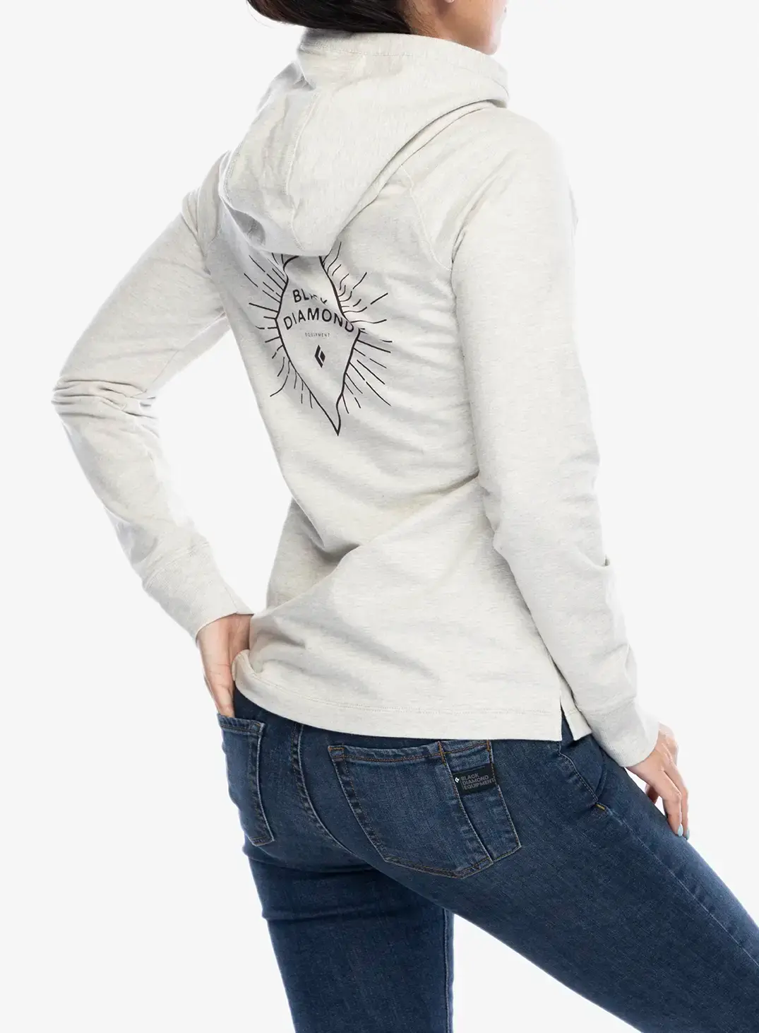 Dukserica s kapuljačom ženska Black Diamond Rays Pullover Hoody - light gray heather