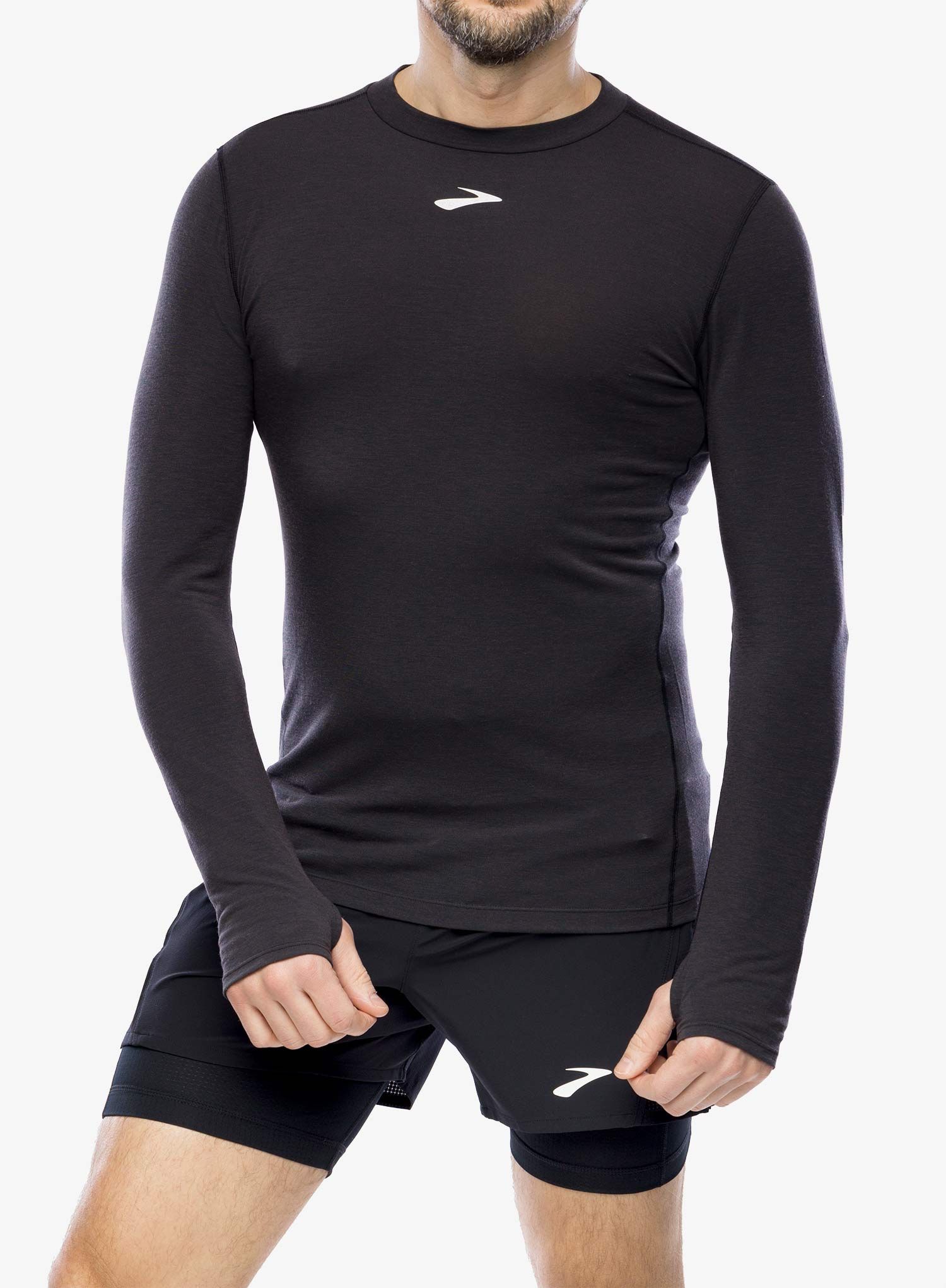 Dukserica za trčanje Brooks High Point Long Sleeve - black