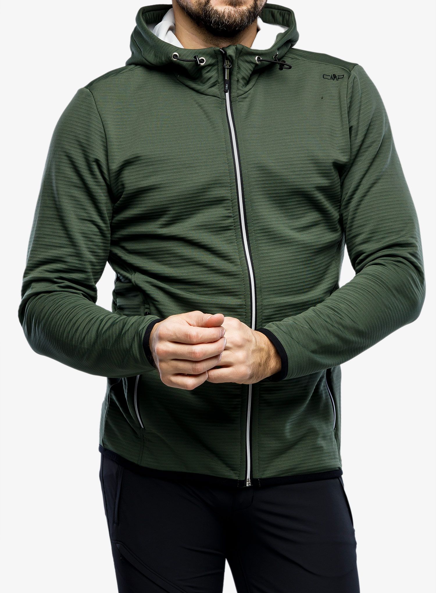 Jakna od flisa CMP Edge Jacket Fix Hood - oil green