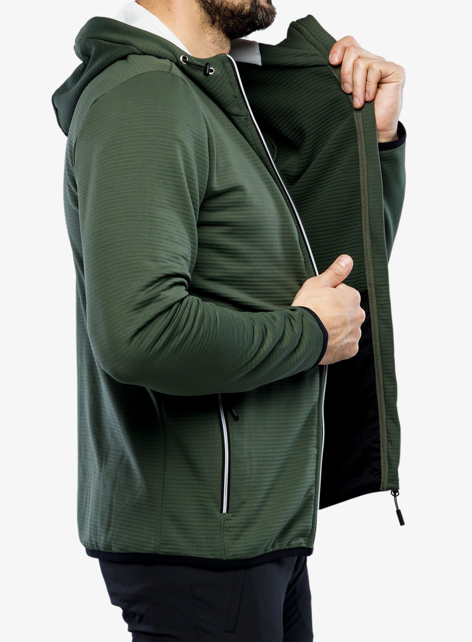 Jakna od flisa CMP Edge Jacket Fix Hood - oil green