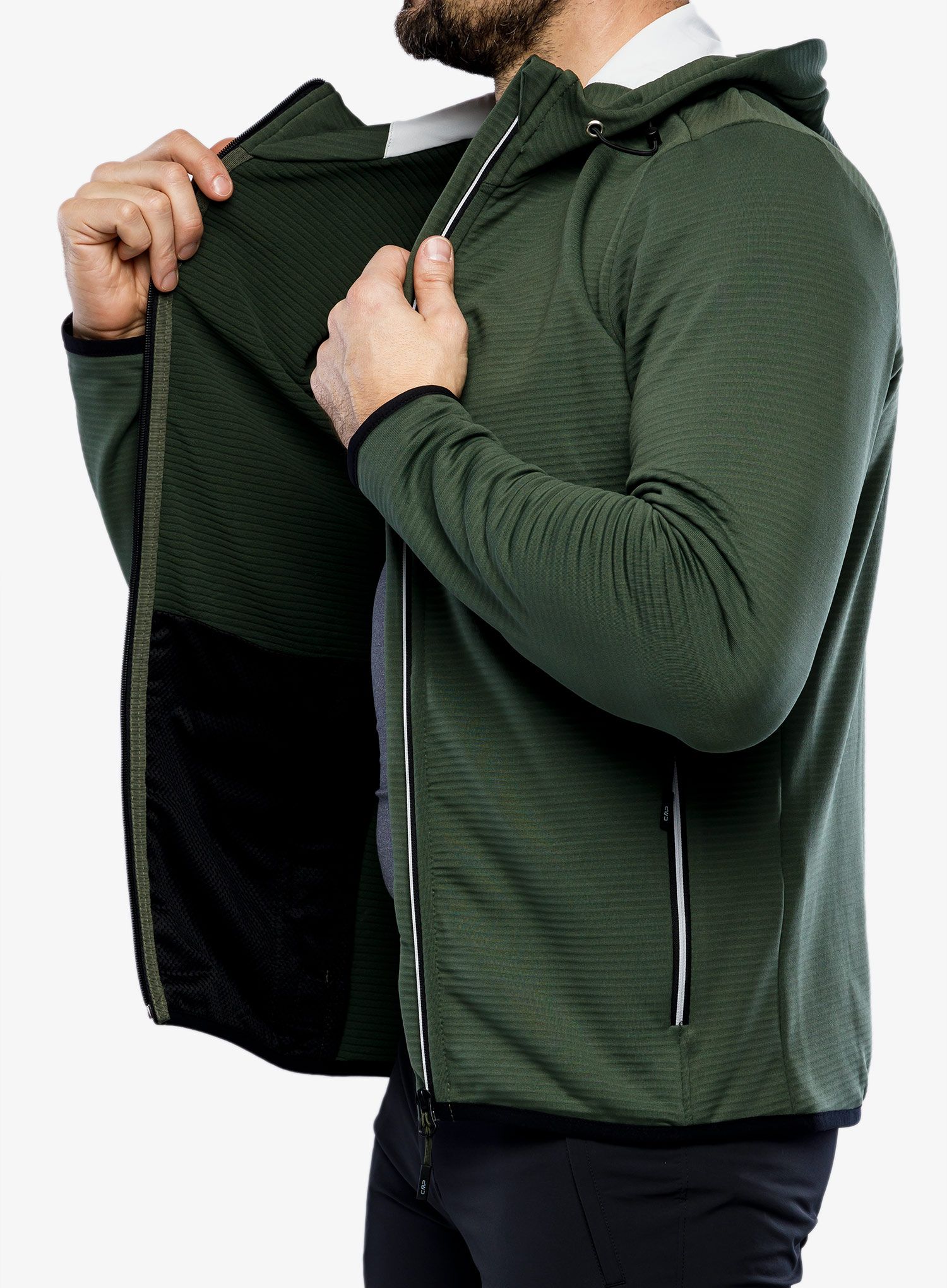 Jakna od flisa CMP Edge Jacket Fix Hood - oil green