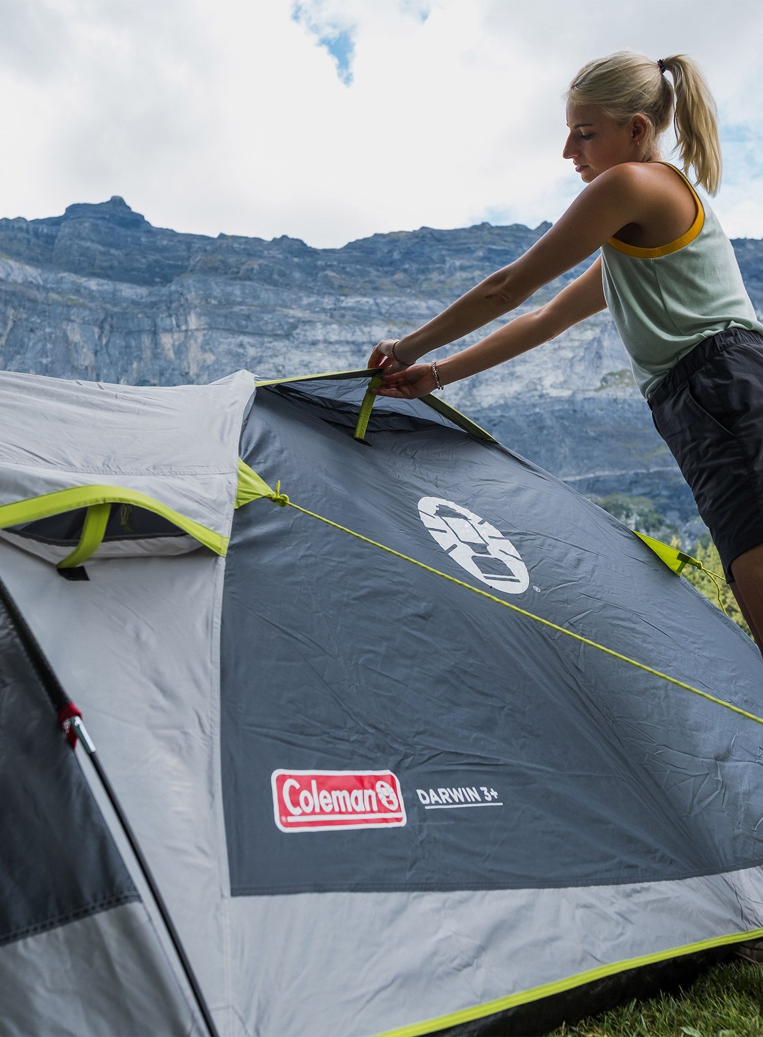 Šator za tri osobe Coleman Darwin 3 Plus - grey/green