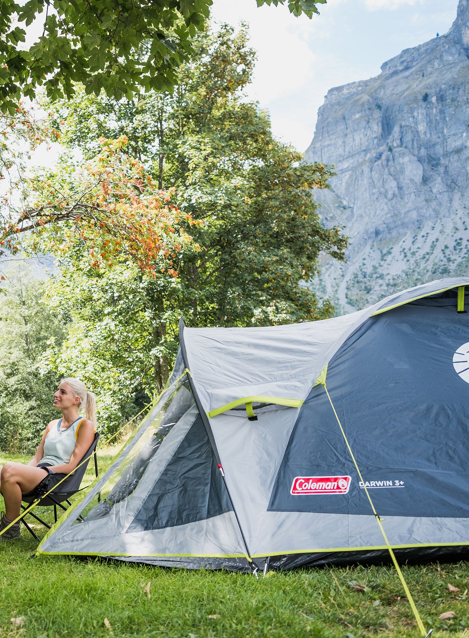 Šator za tri osobe Coleman Darwin 3 Plus - grey/green