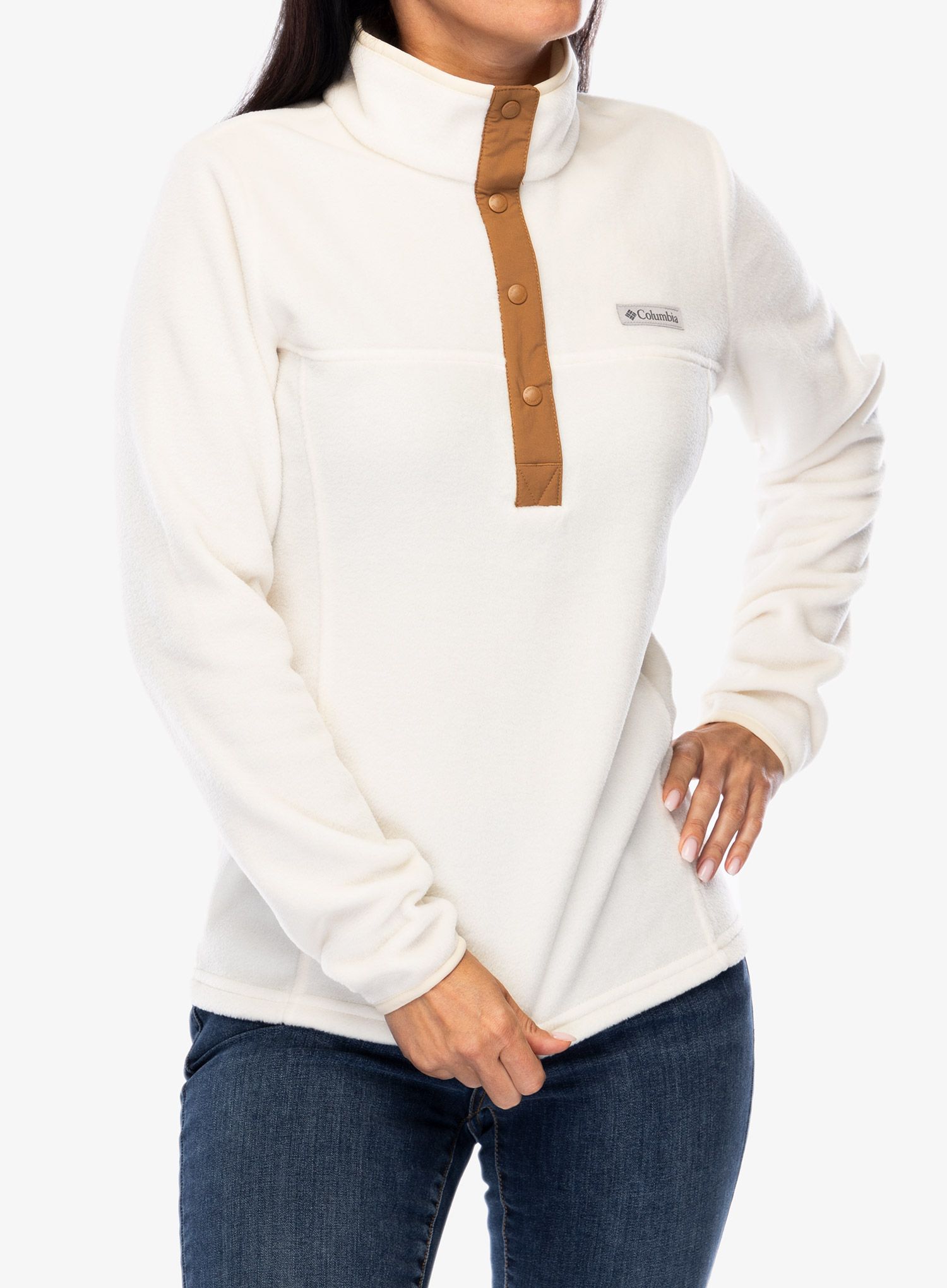Ženska dukserica Columbia Benton Springs Half Snap Pull Over II - chalk/camel brown