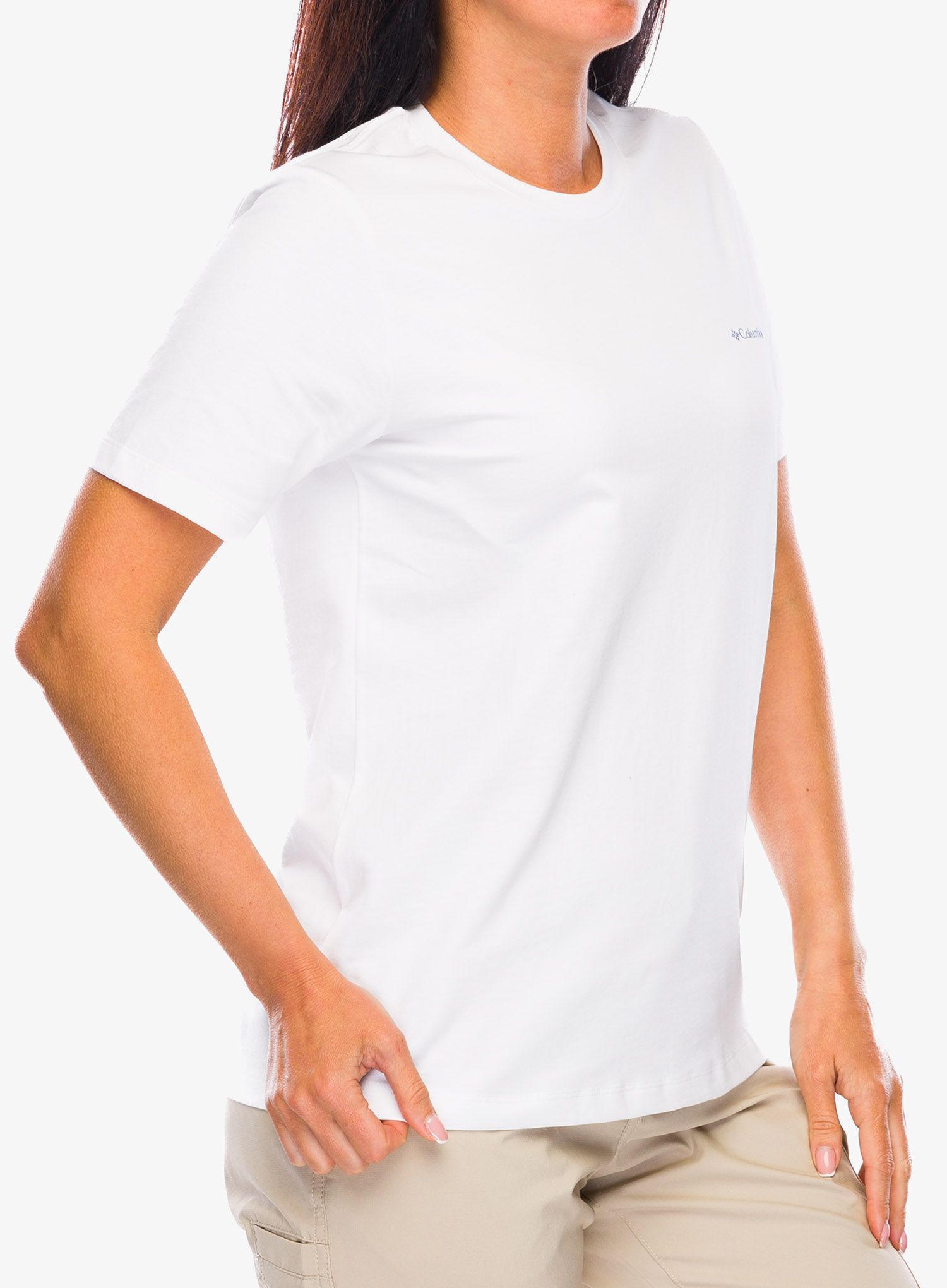 Ženska pamučna majica Columbia Boundless Beauty Logo S/S Tee - white/simple gorge
