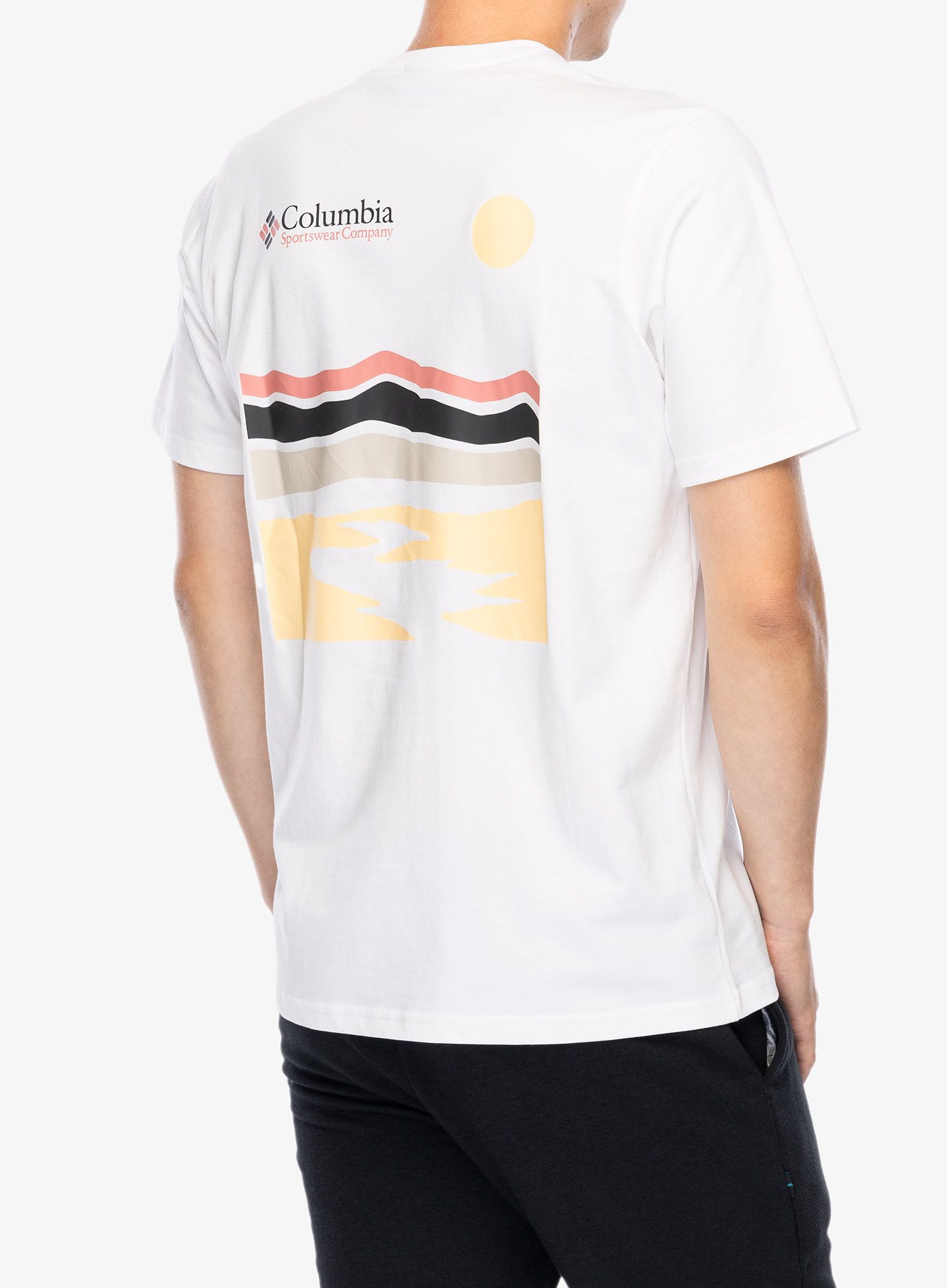 Majica s tiskom Columbia Explorers Canyon Back S/S Tee - white/heritage hills