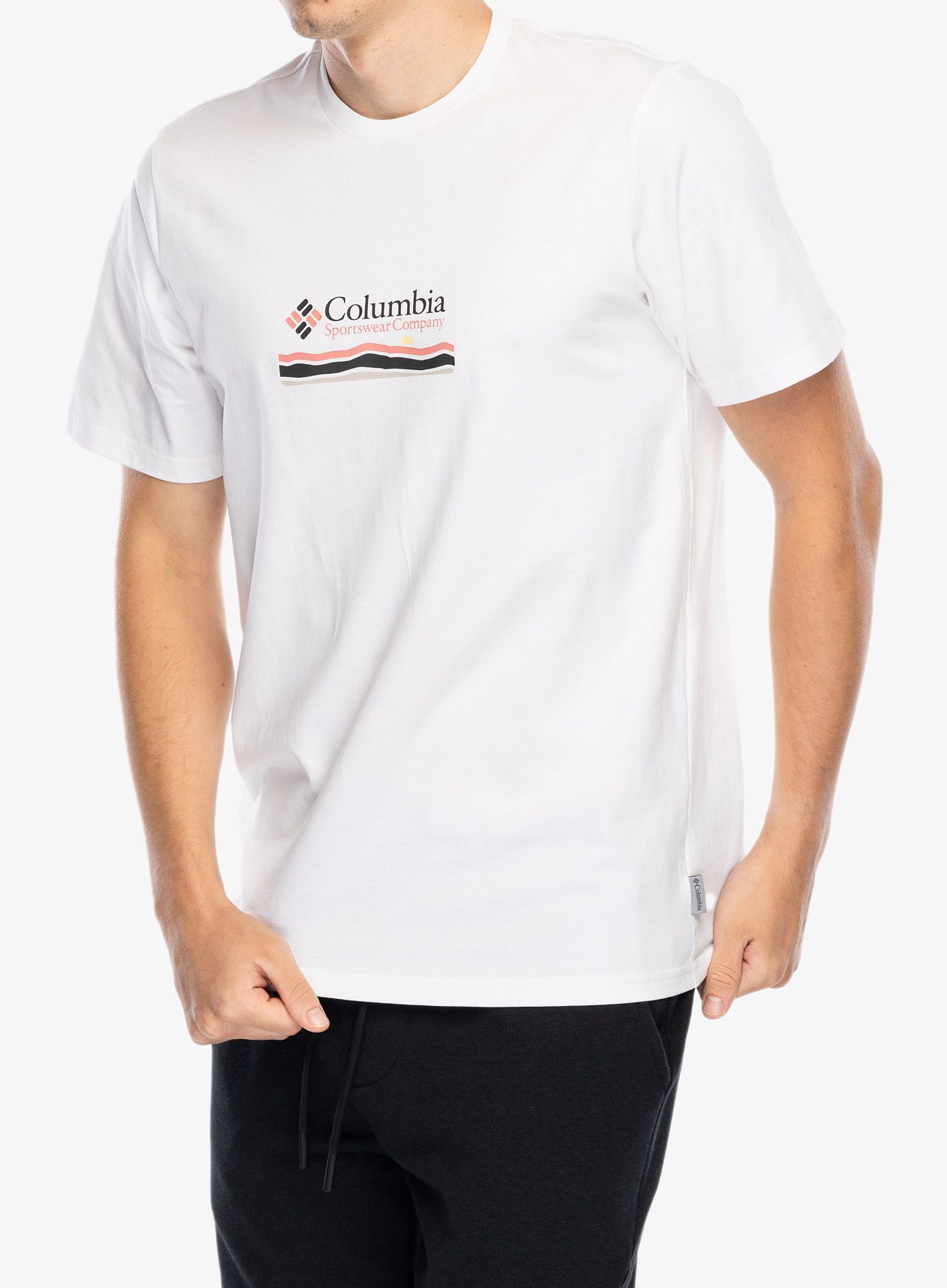 Majica s tiskom Columbia Explorers Canyon Back S/S Tee - white/heritage hills
