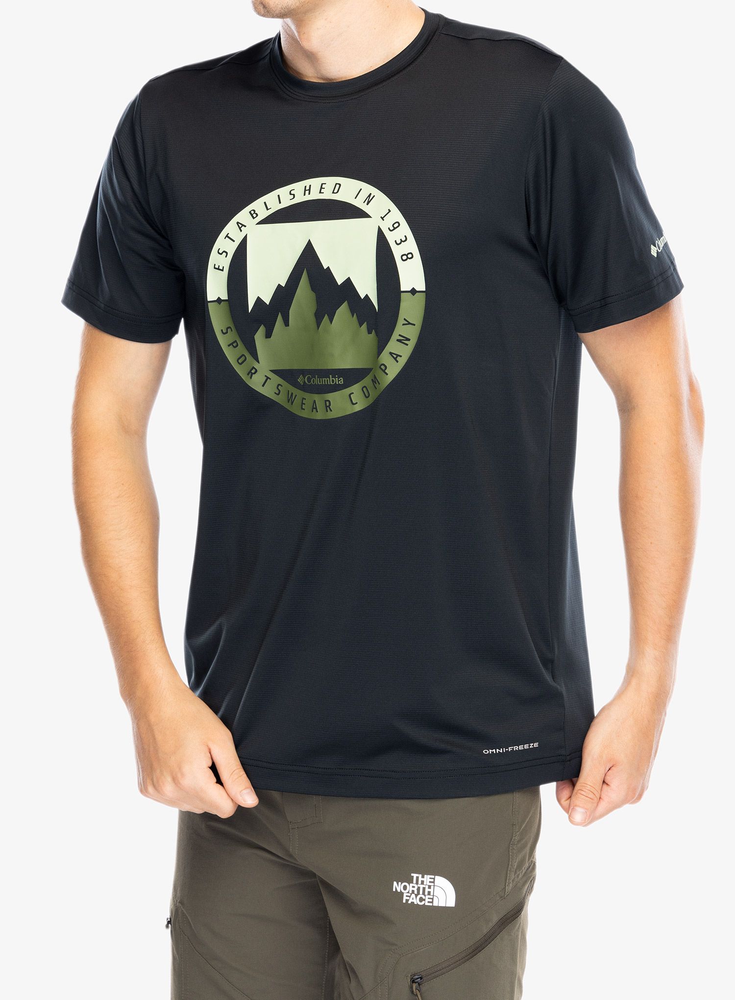 Majica s tiskom Columbia Ice Lake II SS Tee - black/boundless borders