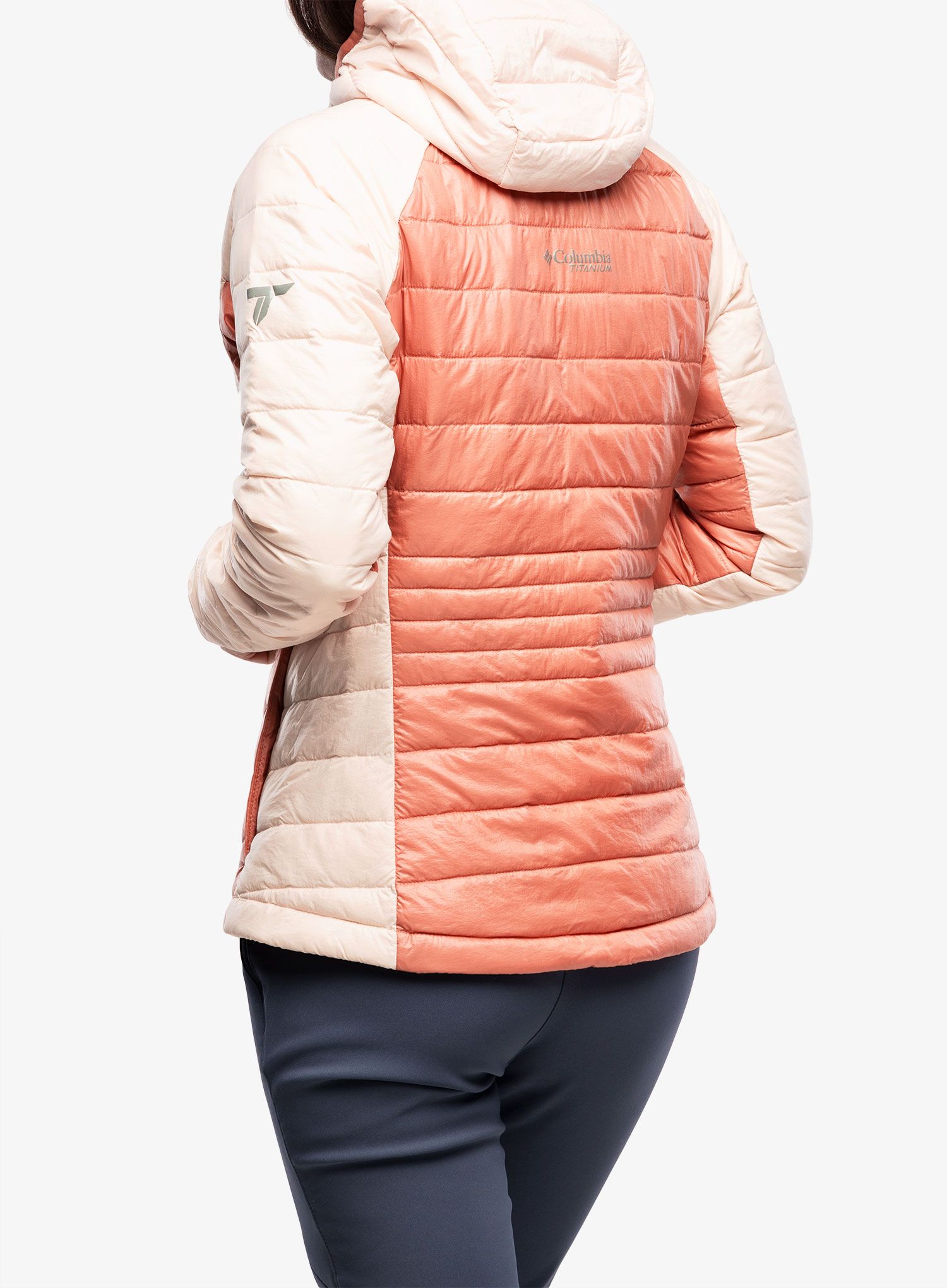 Ženska jakna Columbia Platinum Peak Hooded Jacket - dark coral/peach blossom