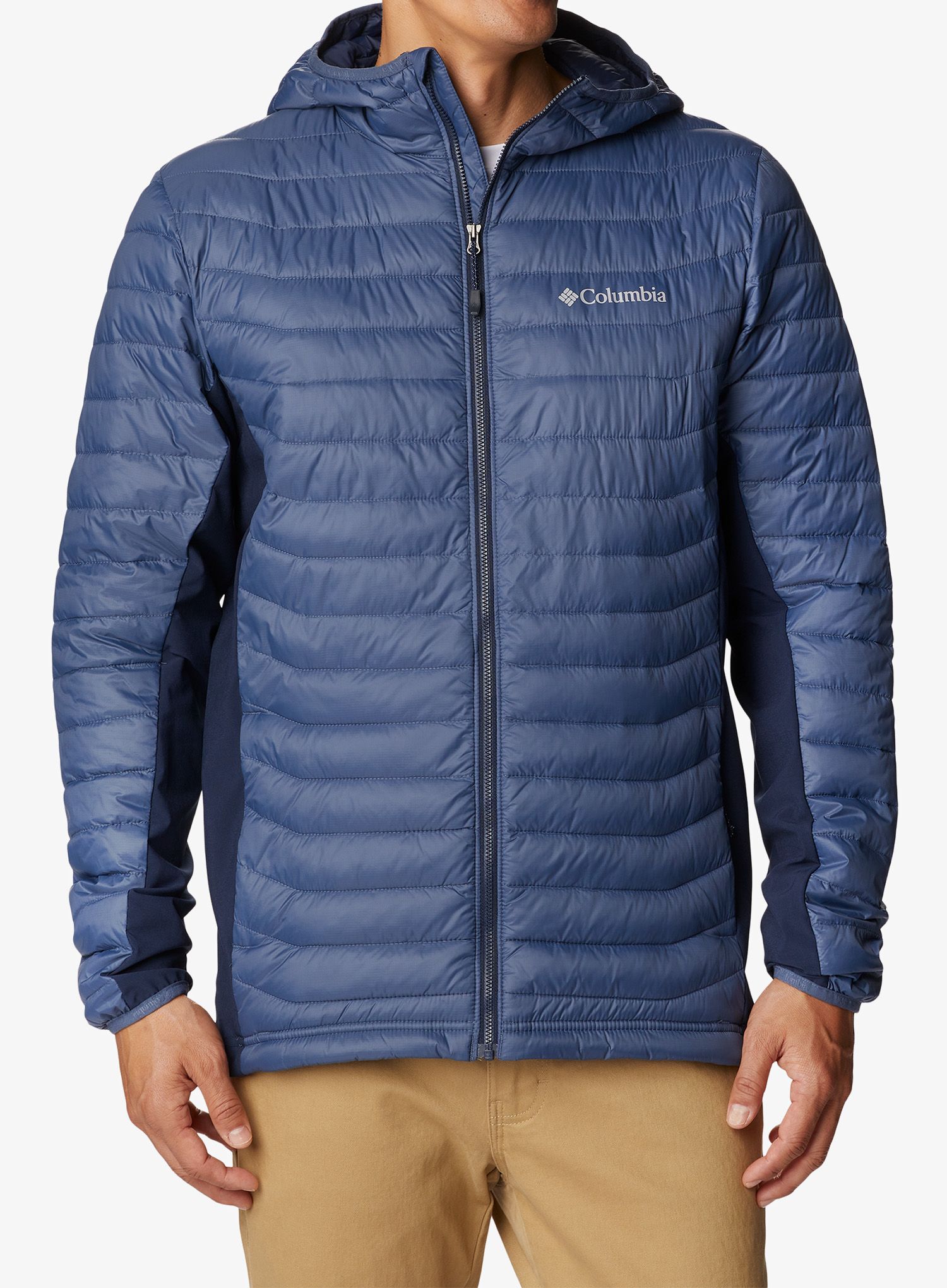 Jakna s postavom Columbia Powder Pass Hooded Jacket - dark mountain/collegiate navy