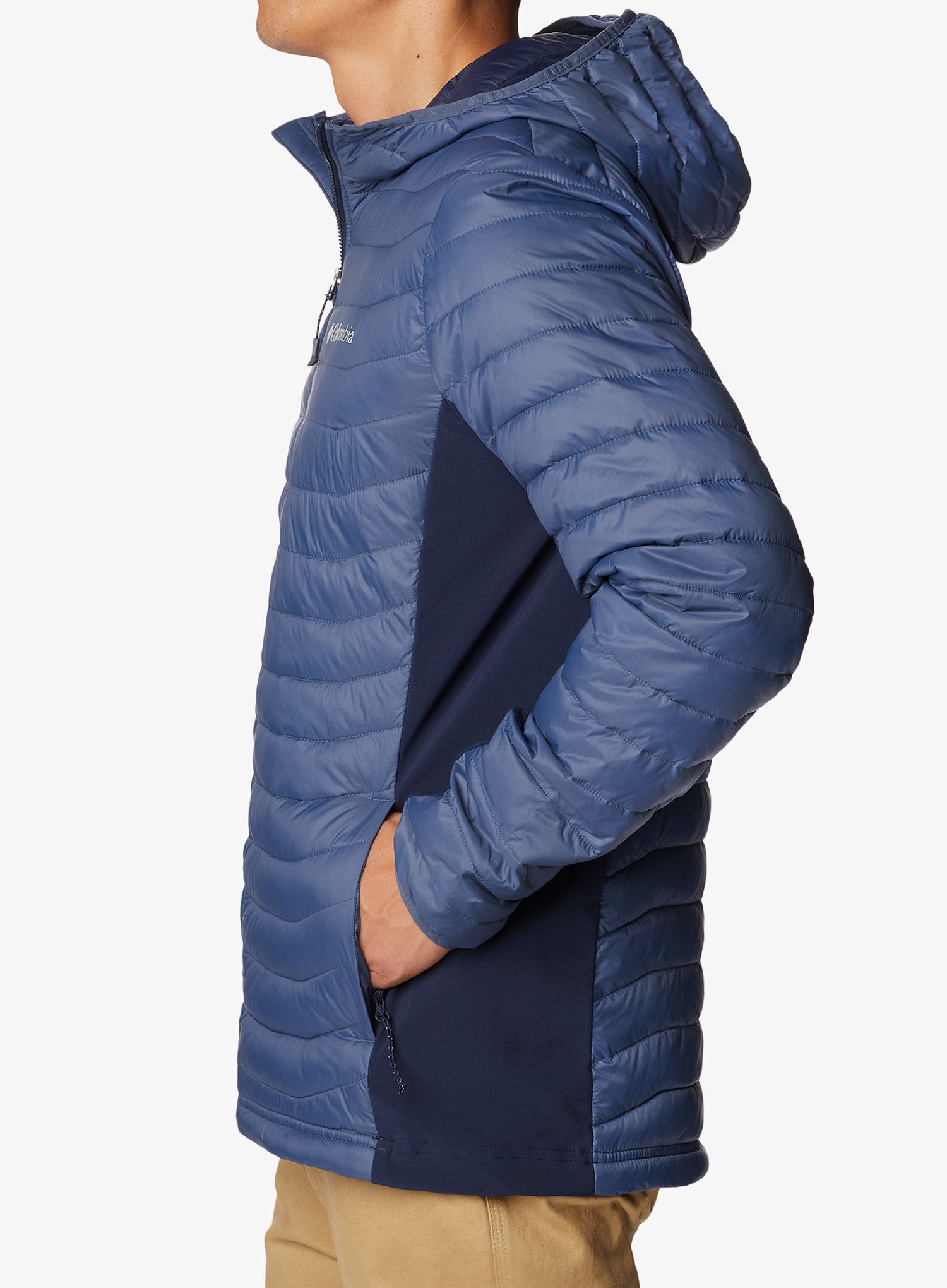 Jakna s postavom Columbia Powder Pass Hooded Jacket - dark mountain/collegiate navy