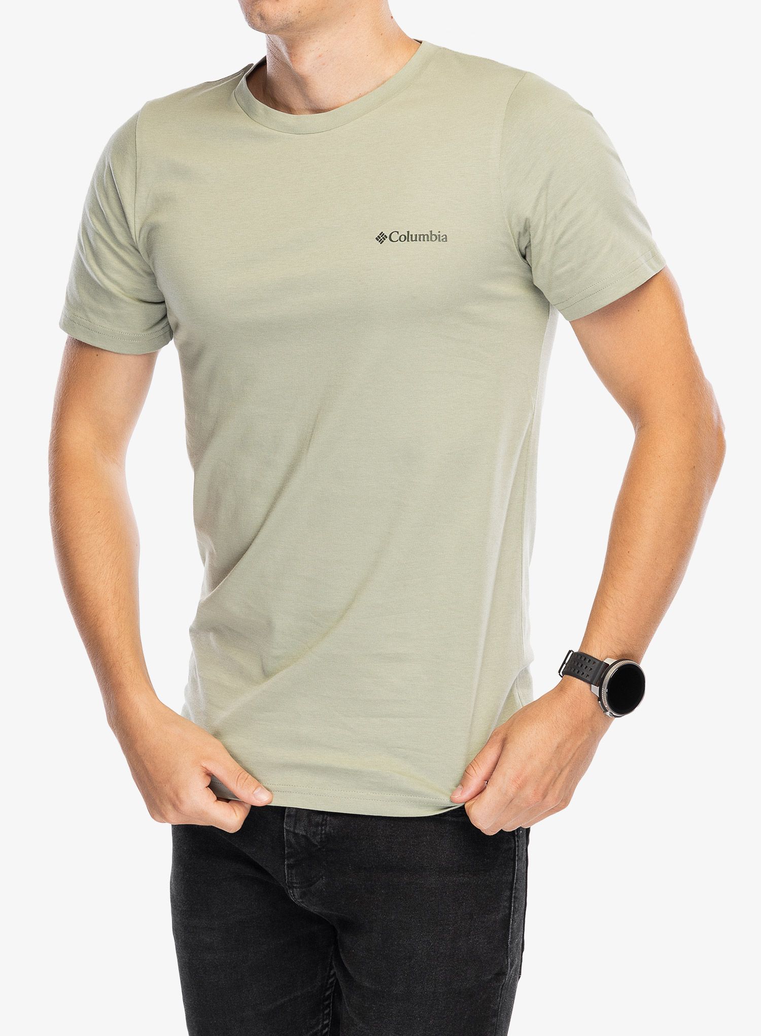 Majica s tiskom Columbia Rapid Ridge Back Graphic Tee II - safari/button badge