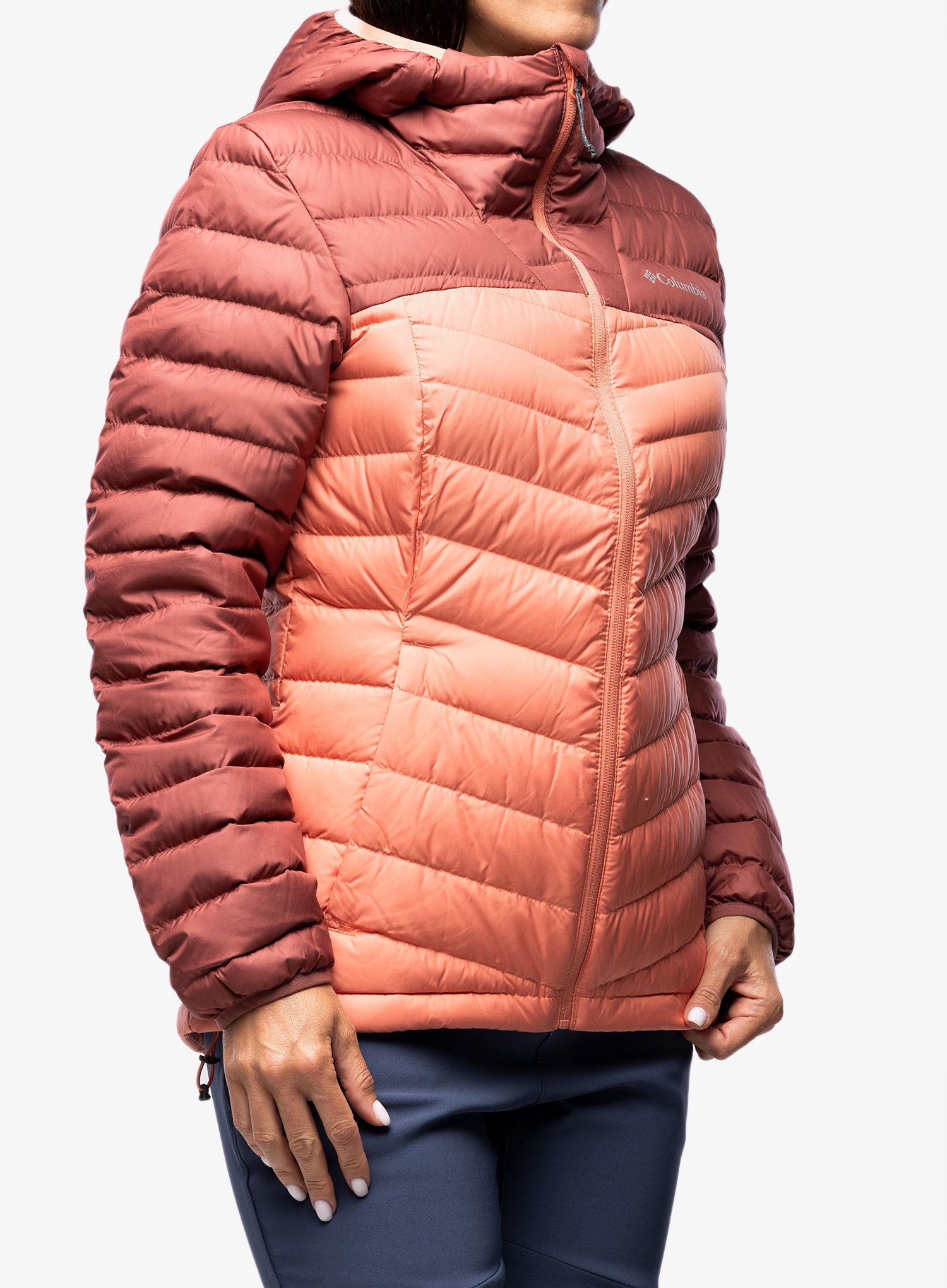 Ženska perjana jakna Columbia Westridge Hooded Down Jacket - beetroot/faded peach