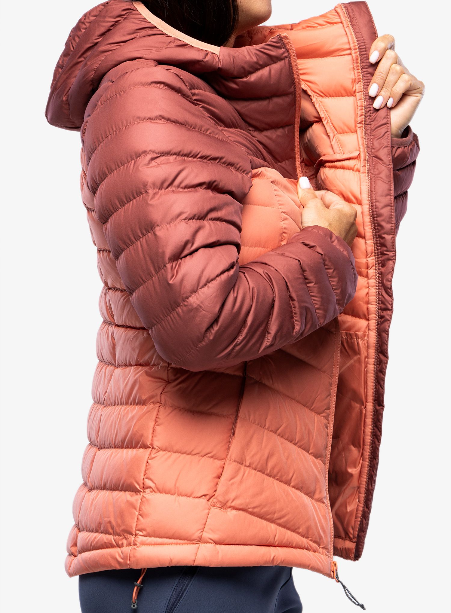 Ženska perjana jakna Columbia Westridge Hooded Down Jacket - beetroot/faded peach