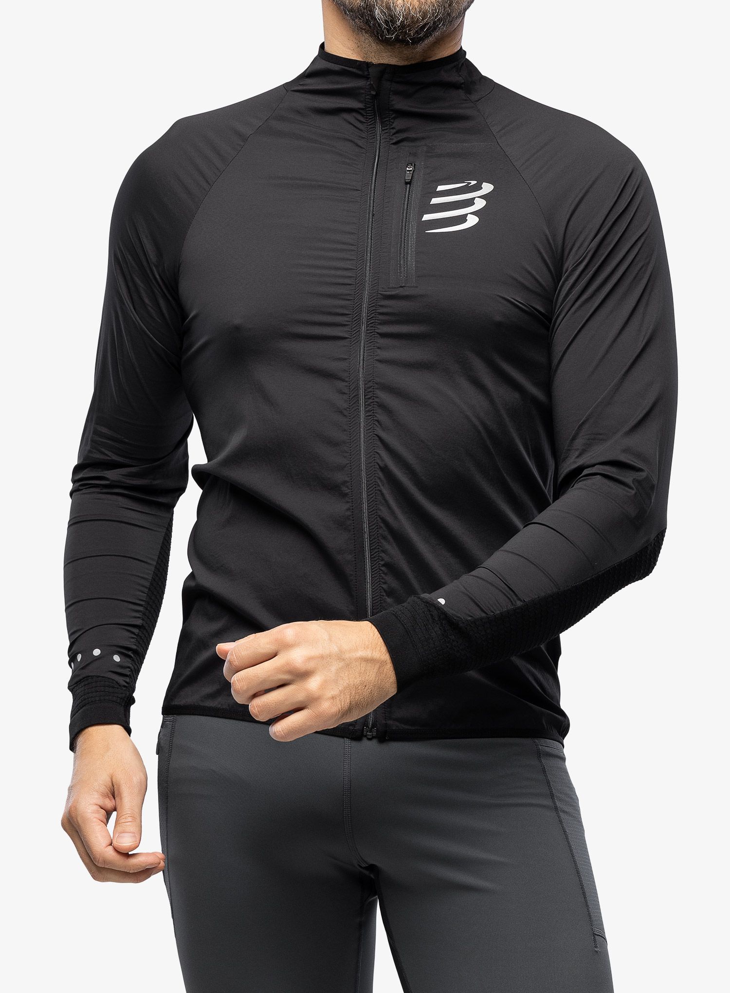 Vjetrovka Compressport Hurricane Windproof Jacket - black