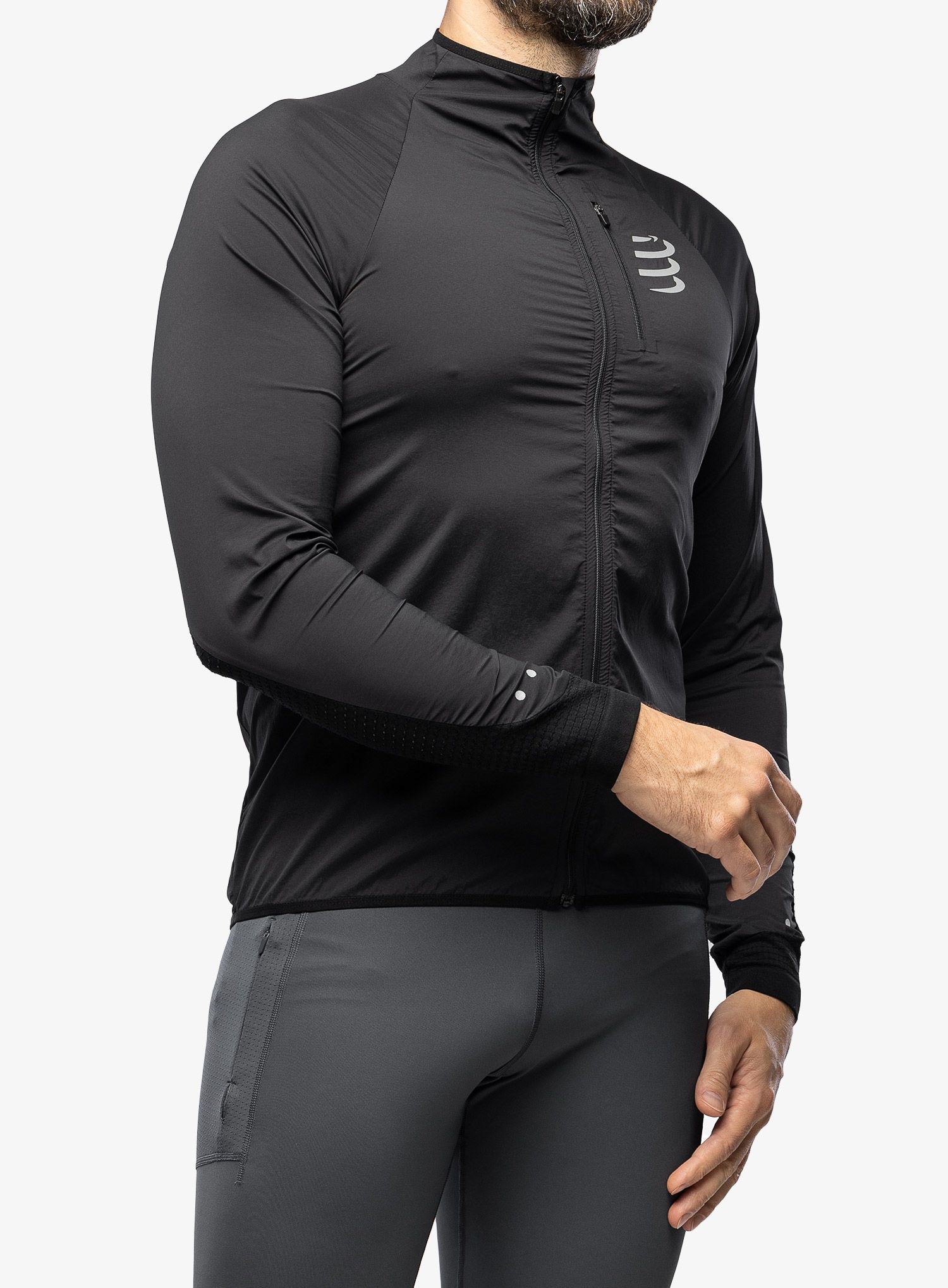 Vjetrovka Compressport Hurricane Windproof Jacket - black