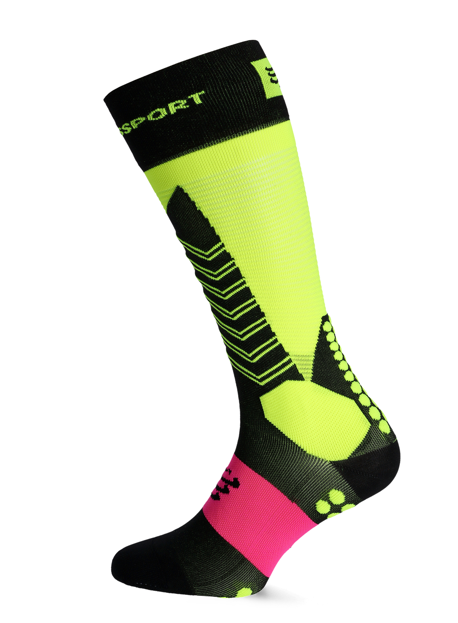Čarape Compressport Ski Mountaineering Full Socks - safe yellow/black