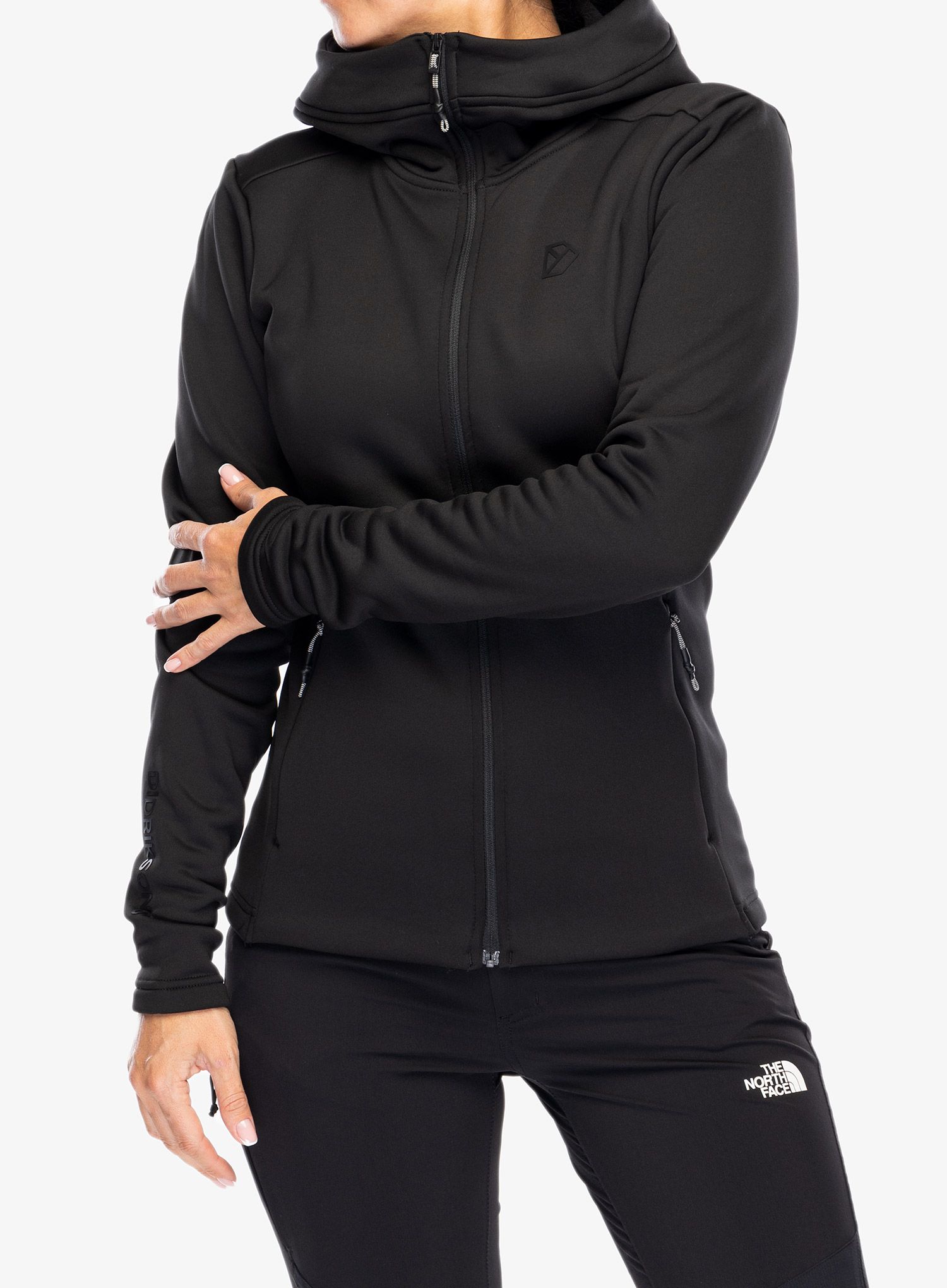 Dukserica s kapuljačom ženska Didriksons Anneli Full Zip 2 - black