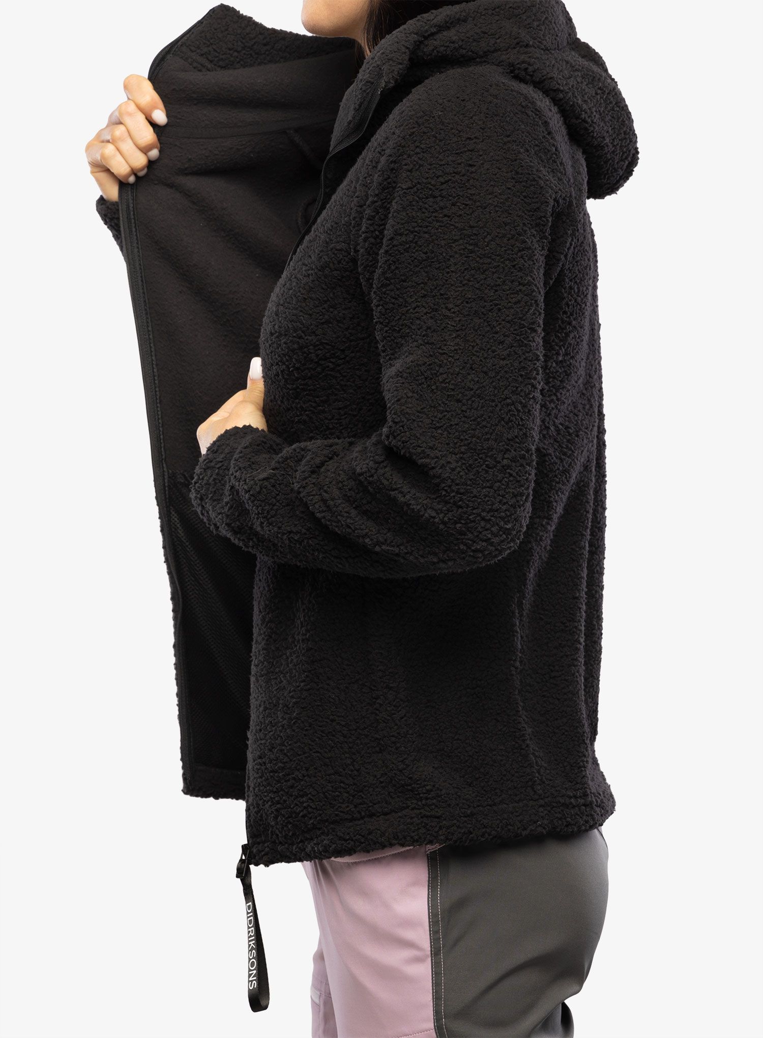 Ženska jakna od flisa Didriksons Anniken Full Zip 2 - black