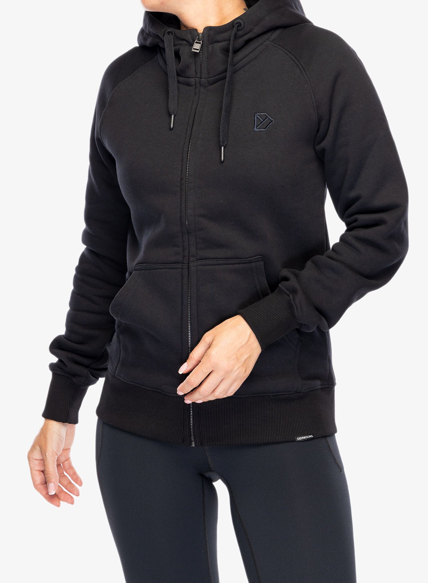 Dukserica s kapuljačom ženska Didriksons Ven Full Zip - black