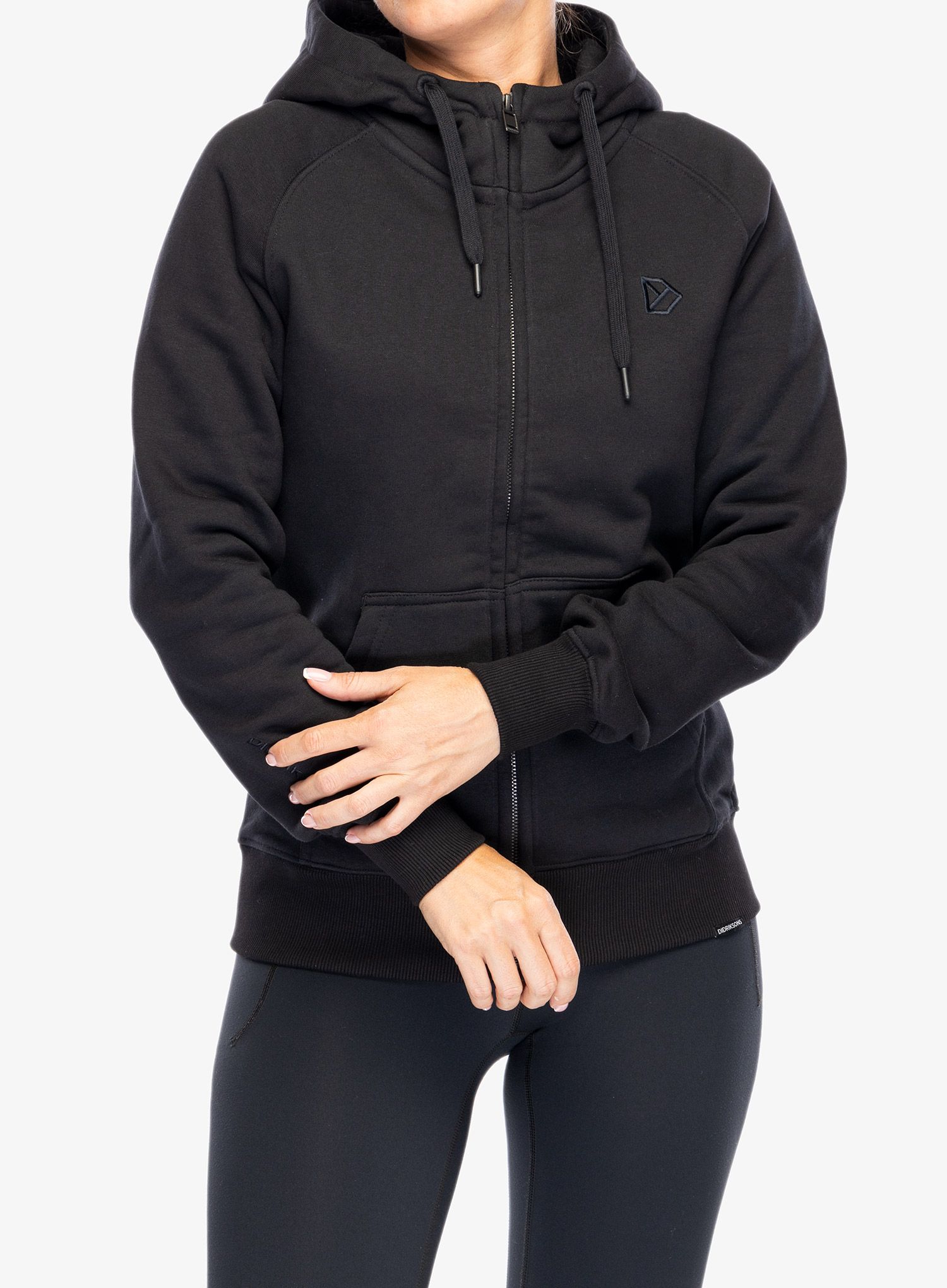 Dukserica s kapuljačom ženska Didriksons Ven Full Zip - black