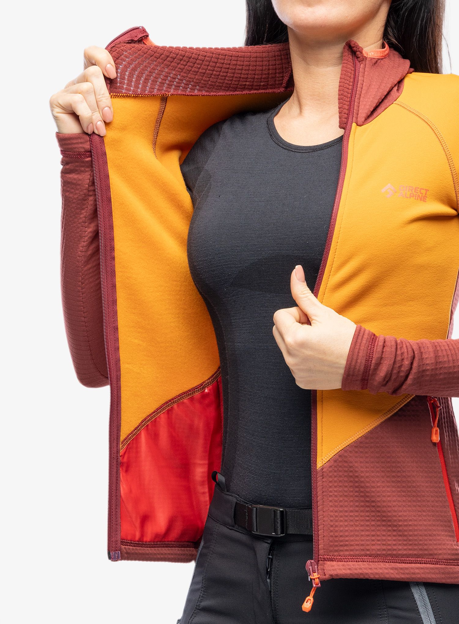 Dukserica s kapuljačom ženska Direct Alpine Sakura Tech Lady - ochre/palisander