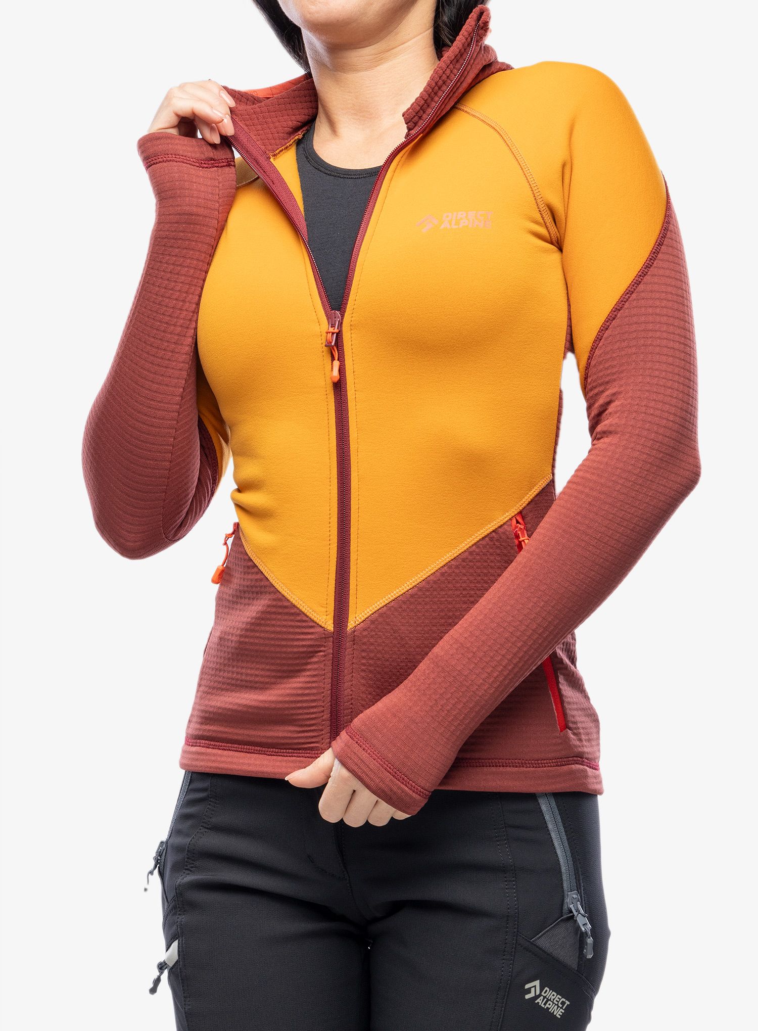 Dukserica s kapuljačom ženska Direct Alpine Sakura Tech Lady - ochre/palisander
