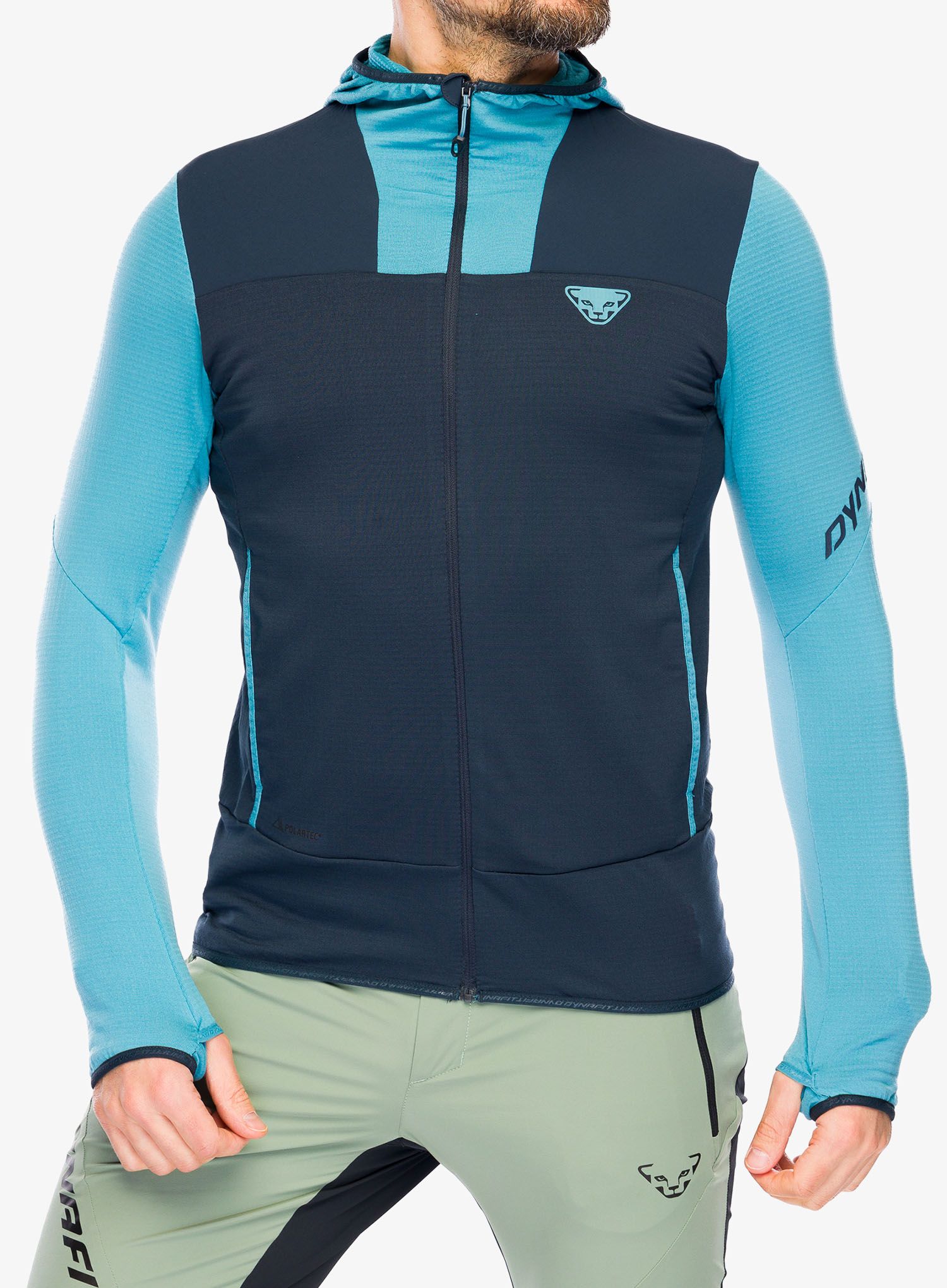 Dukserica od flisa Dynafit Traverse Ptc Hooded JKT  - storm blue