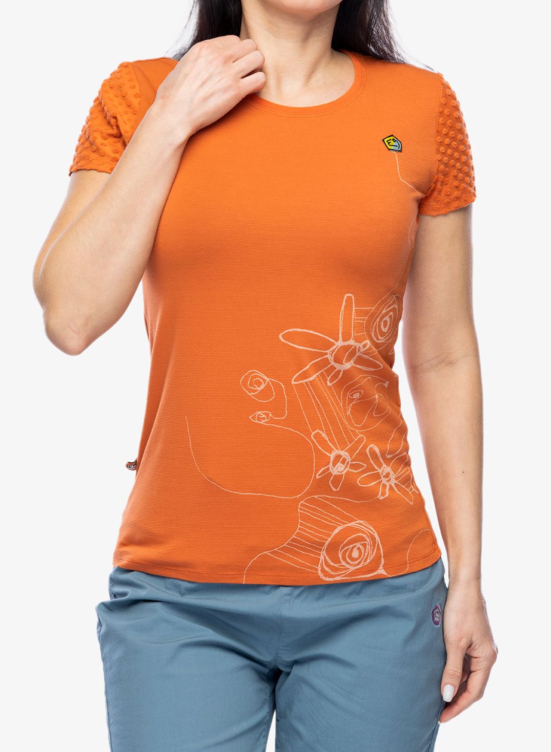 Ženska penjačka majica E9 Amma - saffron