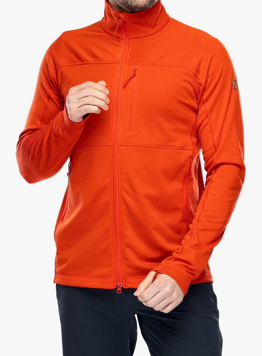 Dukserica na otkopčavanje Fjallraven Abisko Lite Fleece Jacket - flame orange