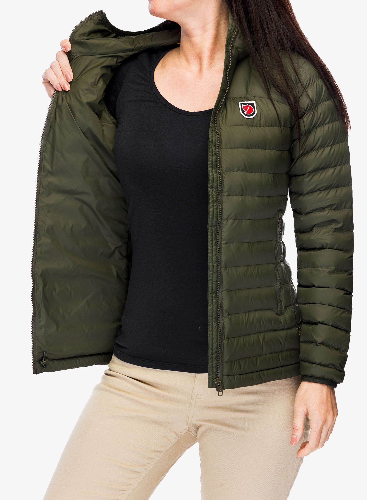 Jakna s postavom ženska Fjallraven Expedition Latt Hoodie - deep forest