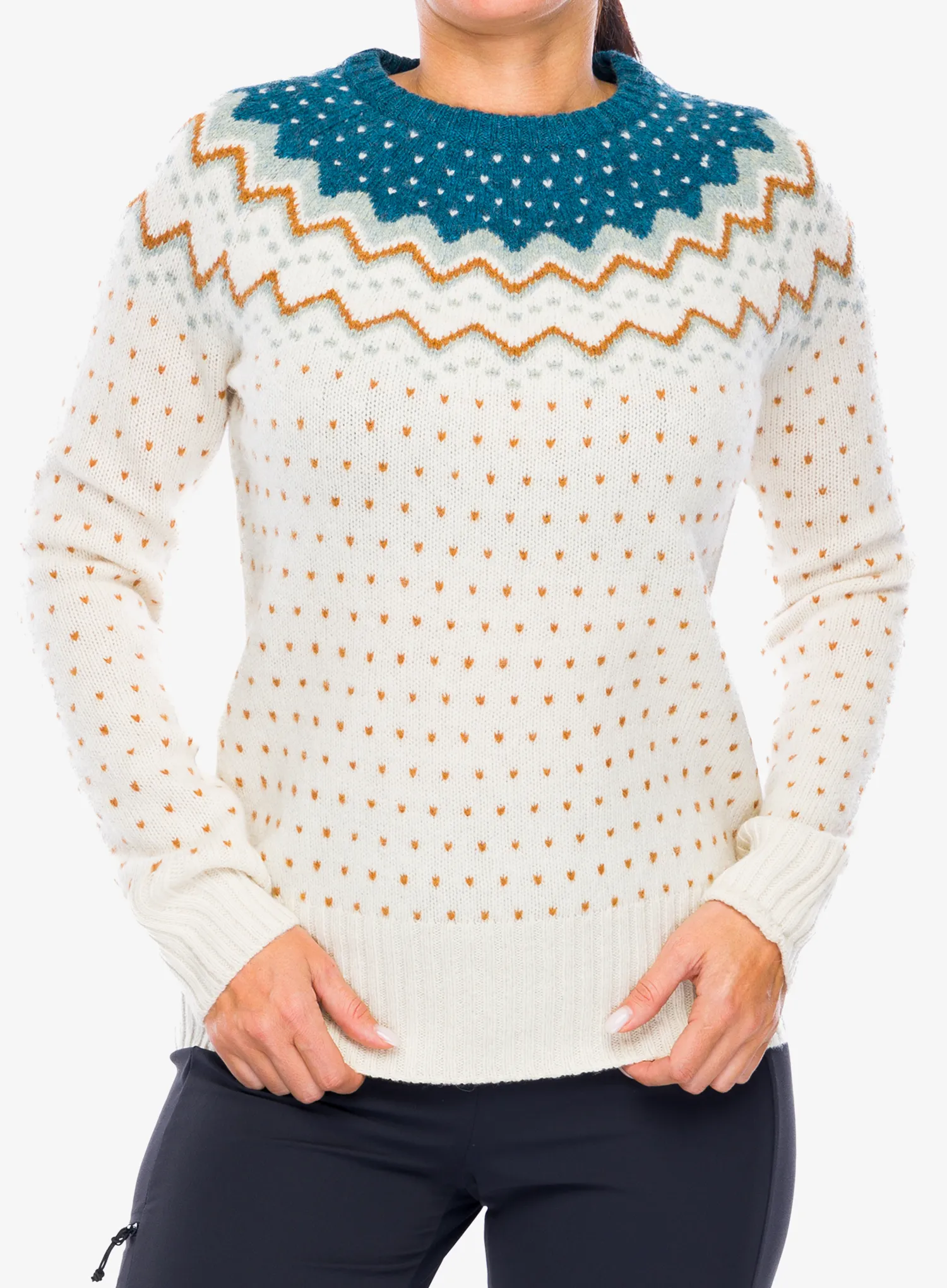 Ženski džemper Fjallraven Ovik Knit Sweater - glacier green