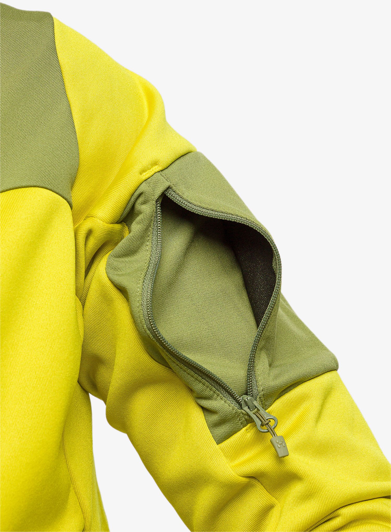 Dukserica od flisa Haglofs Astral Hood - aurora/olive green