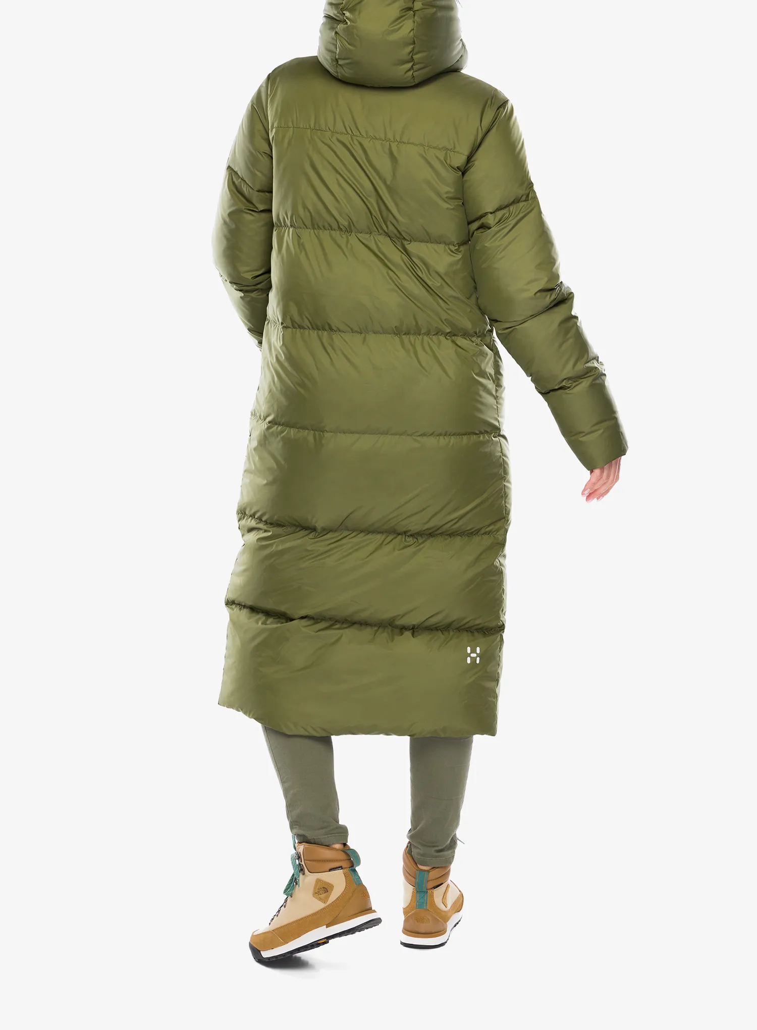 Ženski perjani kaput Haglofs Long Down Parka - olive green