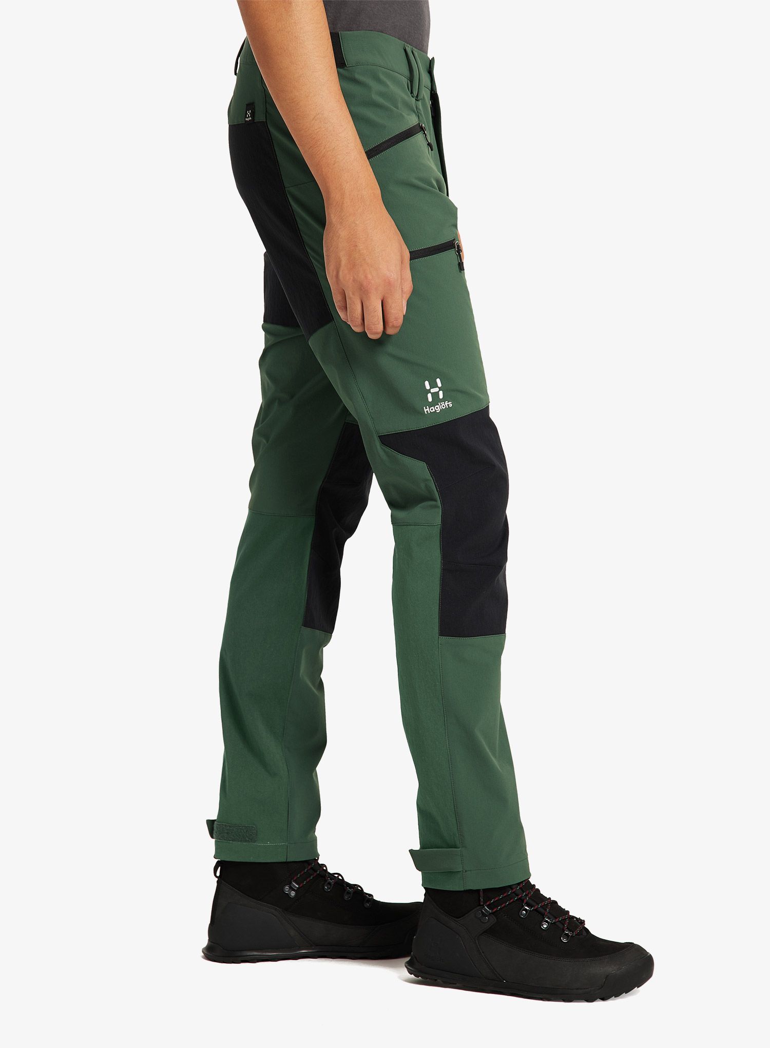 Muške trekking hlače Haglofs Mid Slim Pant - fjell green/true black
