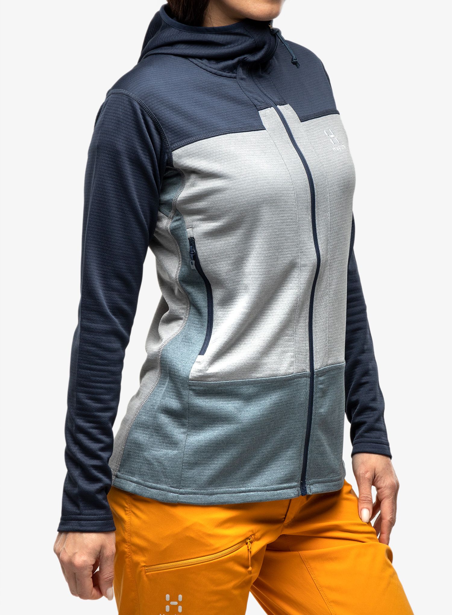 Ženska dukserica na otkopčavanje Haglofs ROC Flash Mid Hood - tarn blue/concrete