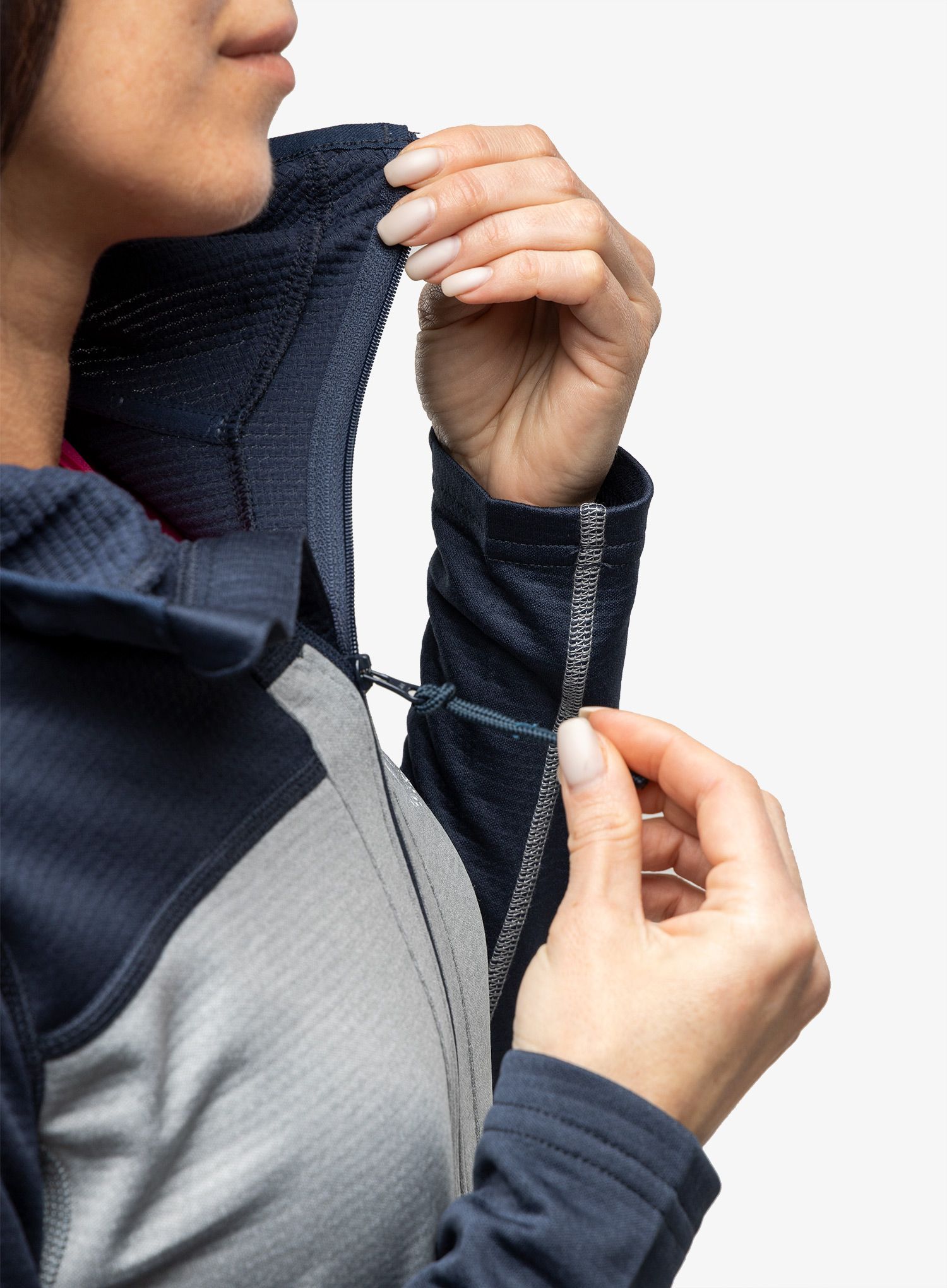 Ženska dukserica na otkopčavanje Haglofs ROC Flash Mid Hood - tarn blue/concrete