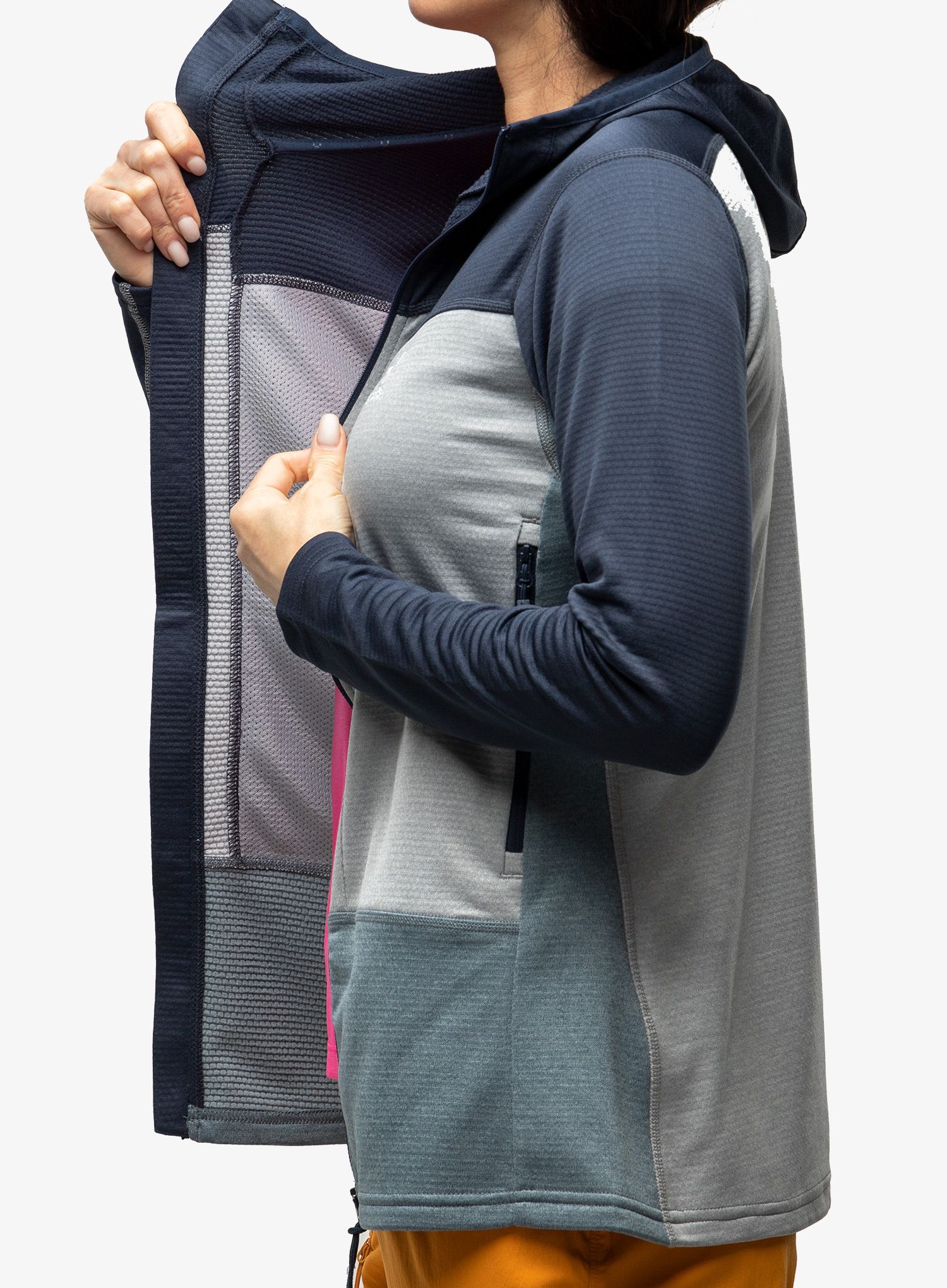 Ženska dukserica na otkopčavanje Haglofs ROC Flash Mid Hood - tarn blue/concrete