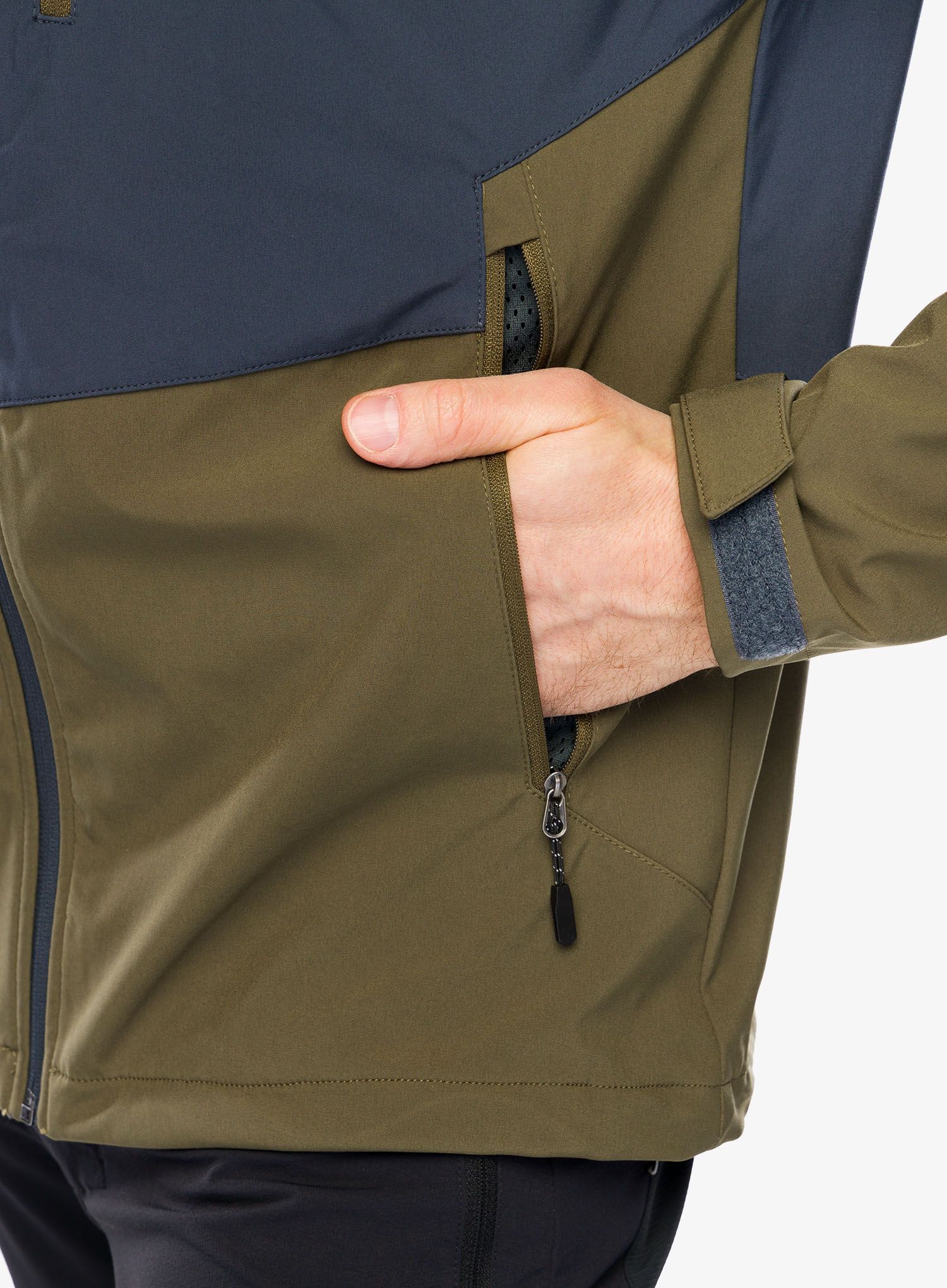 Softshell jakna Hannah Shelton Lite - india ink/military olive